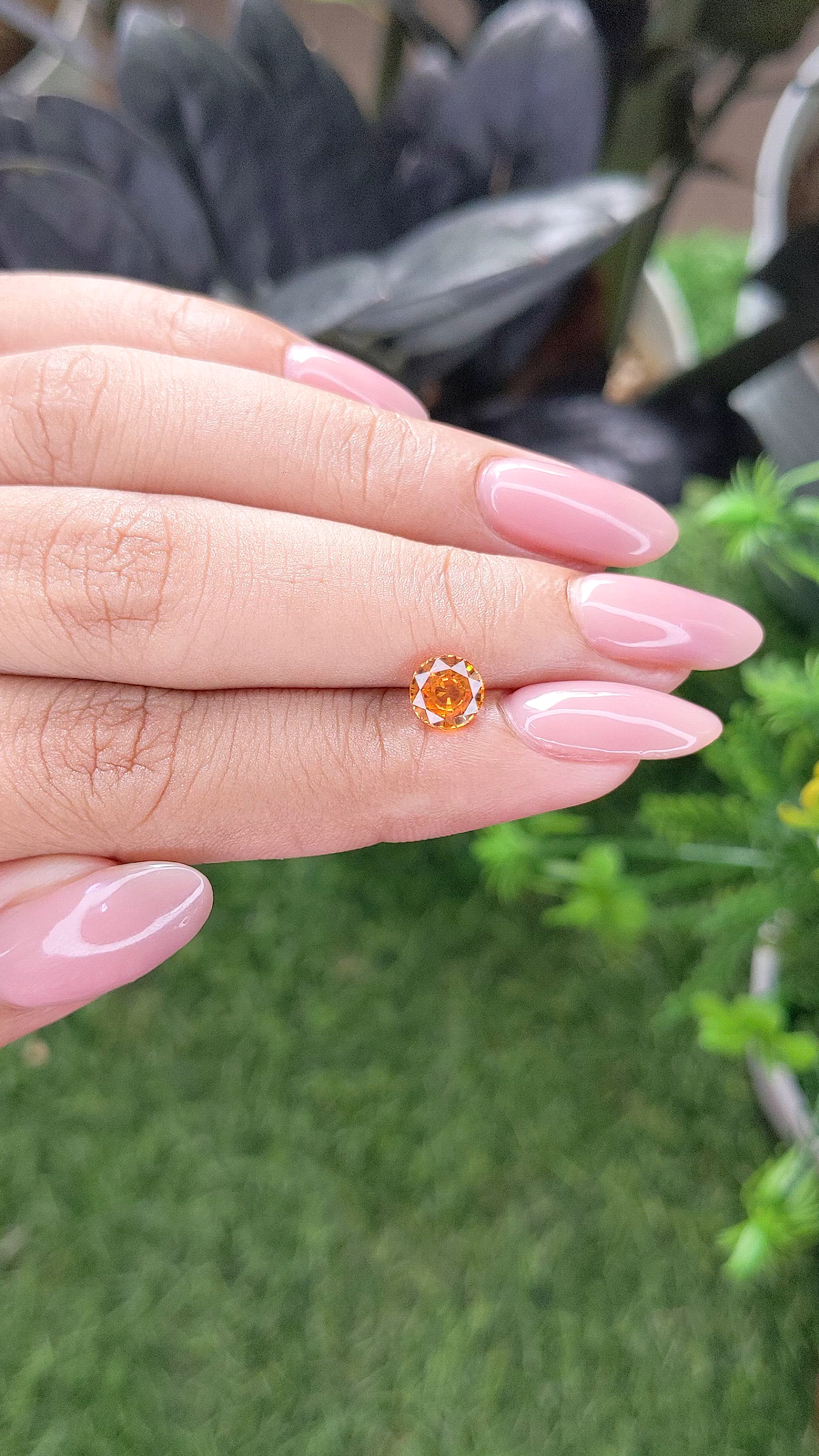 1.08 Ct. Yellowish Orange Sapphire from Ceylon (Sri Lanka) Size Video