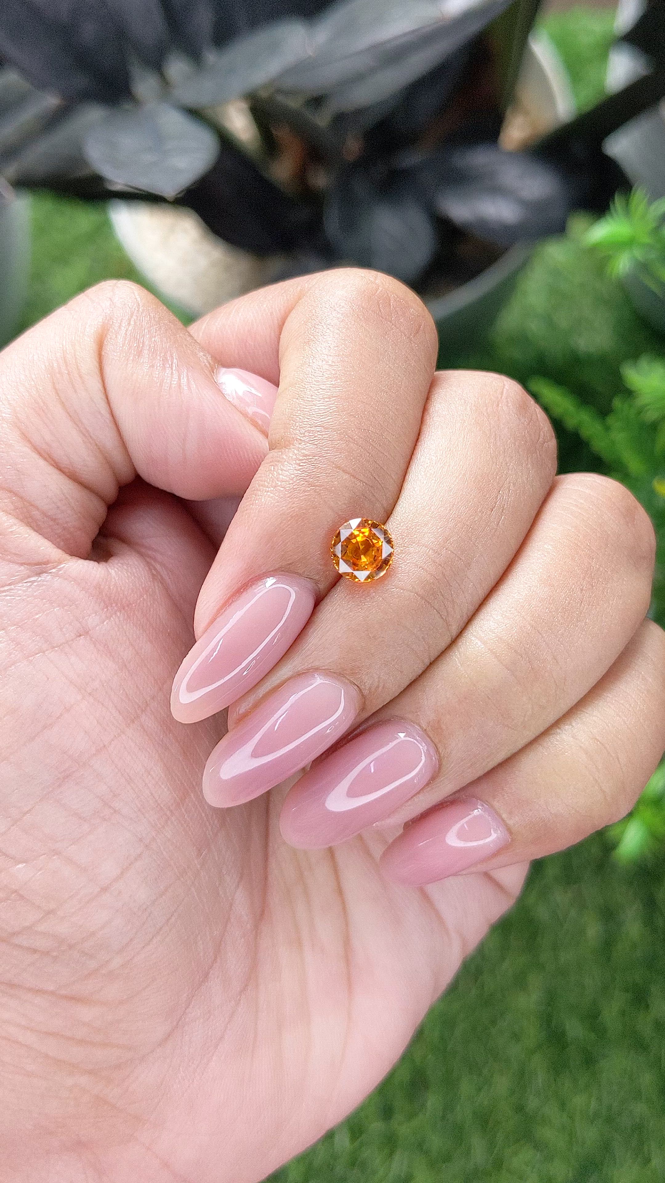 1.08 Ct. Yellowish Orange Sapphire from Ceylon (Sri Lanka) Size Video