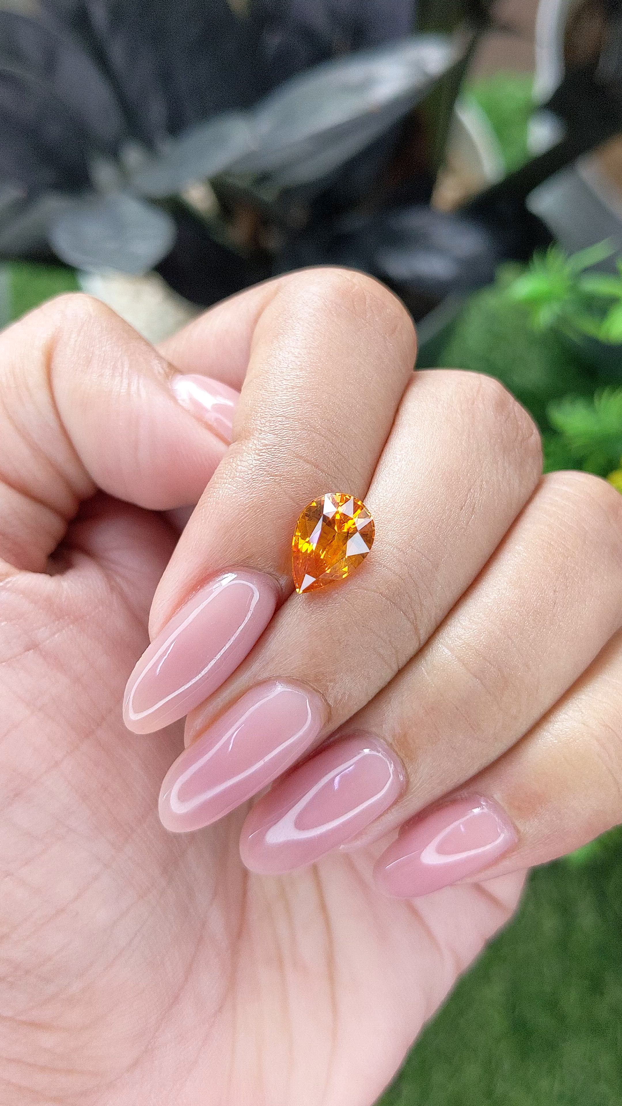 2.52 Ct. Yellowish Orange Sapphire from Ceylon (Sri Lanka) Size Video