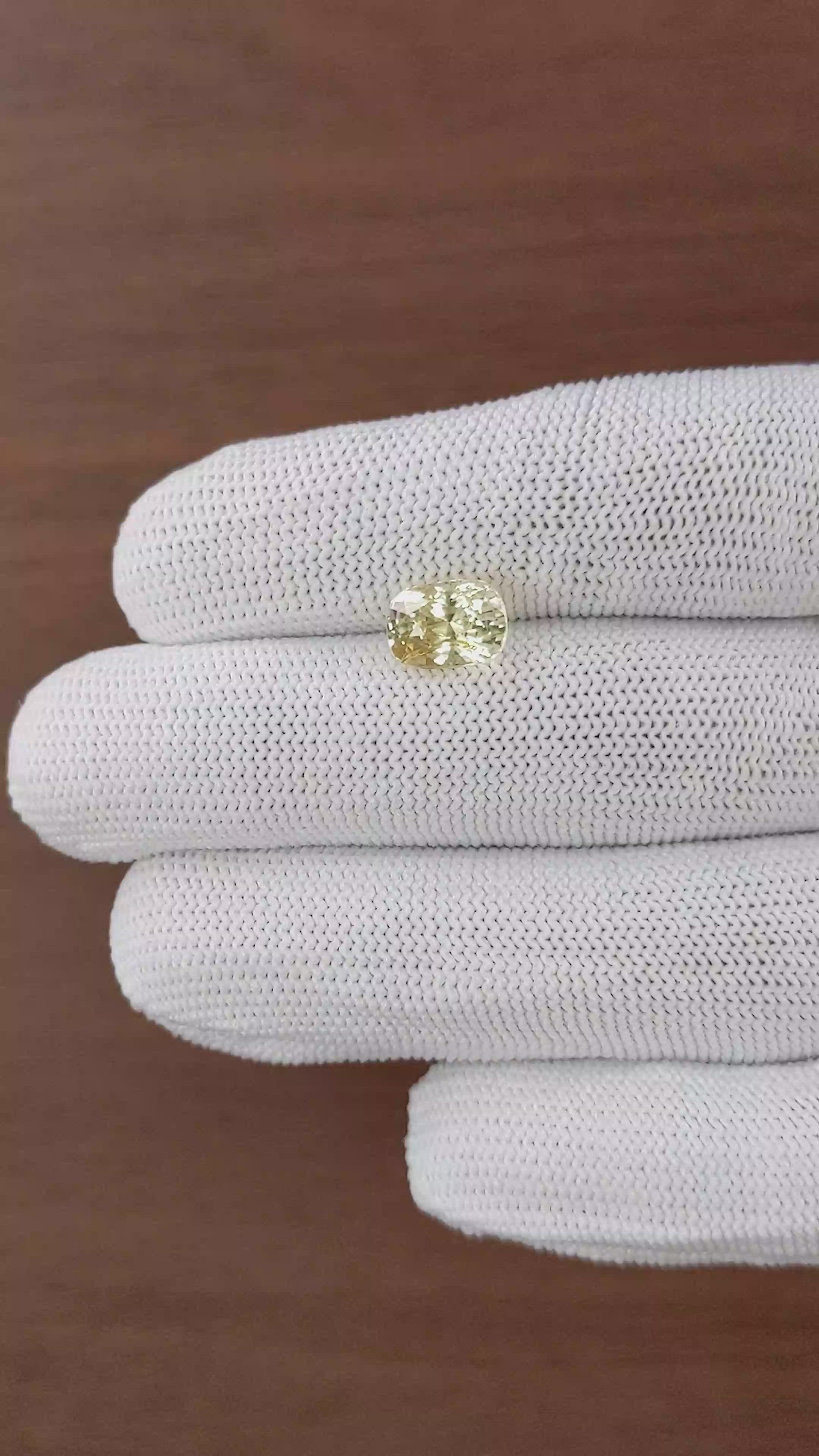 3.09 Ct. Yellow Sapphire from Ceylon (Sri Lanka) Size Video