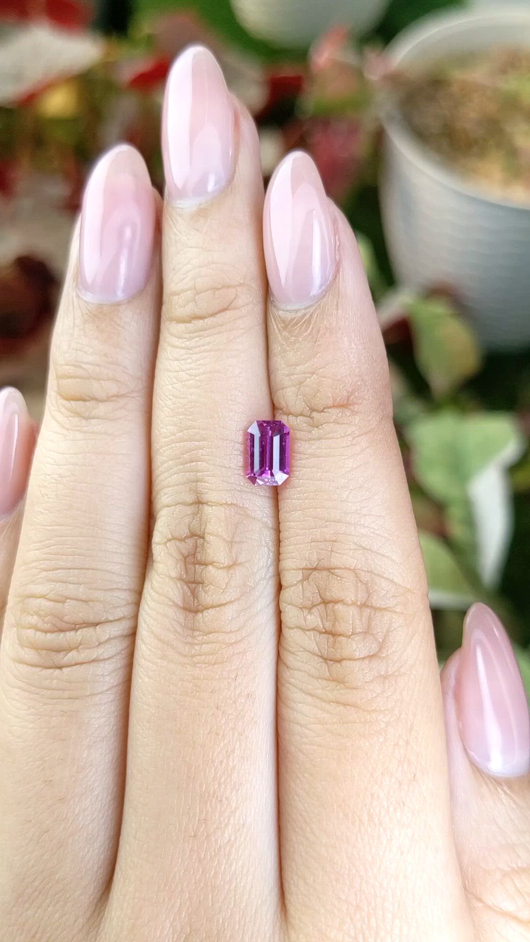 1.19 Ct. Purplish Pink Sapphire from Ceylon (Sri Lanka) Size Video