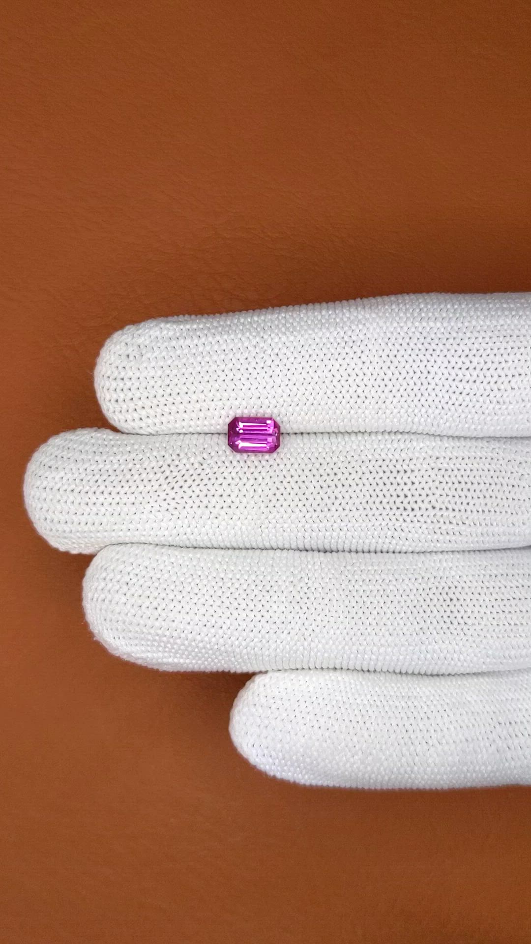 1.19 Ct. Purplish Pink Sapphire from Ceylon (Sri Lanka) Size Video