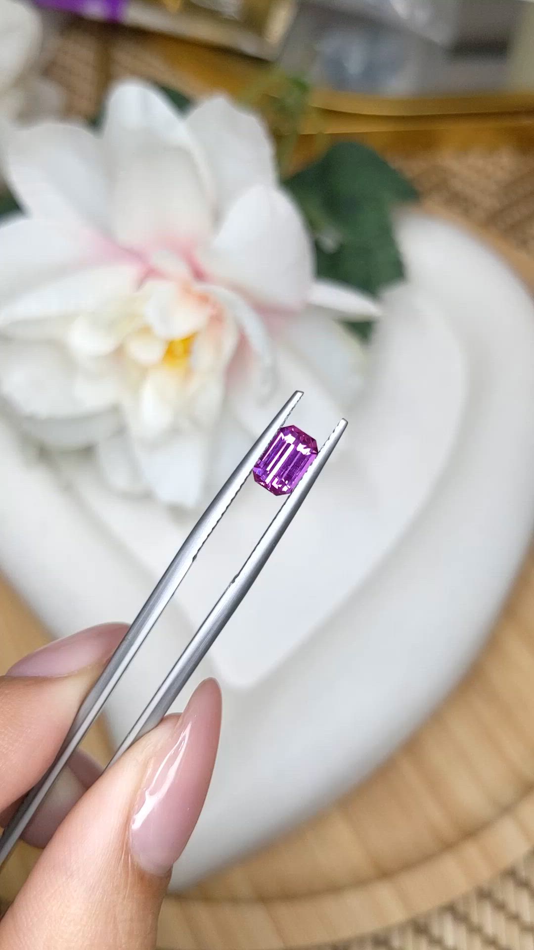 1.19 Ct. Purplish Pink Sapphire from Ceylon (Sri Lanka) Size Video