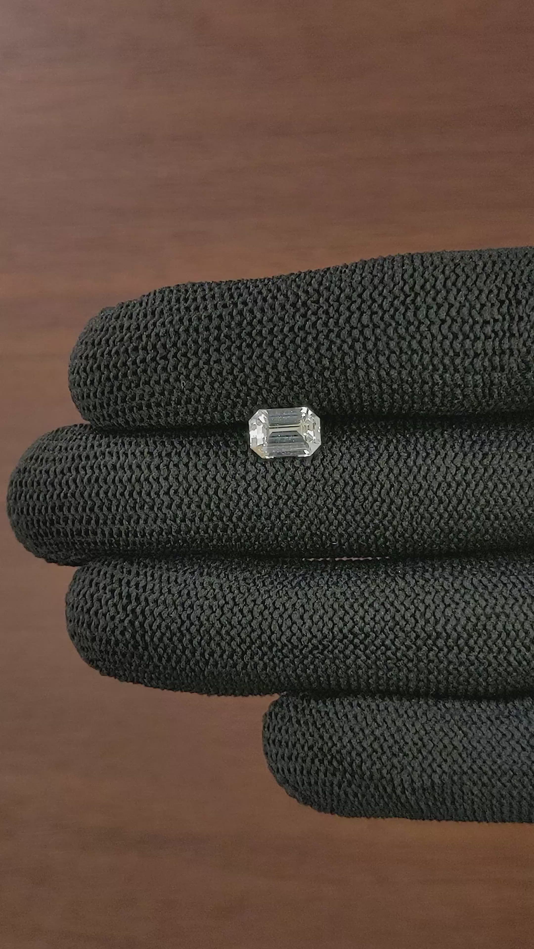 2.08 Ct. White Sapphire from Ceylon (Sri Lanka) Size Video
