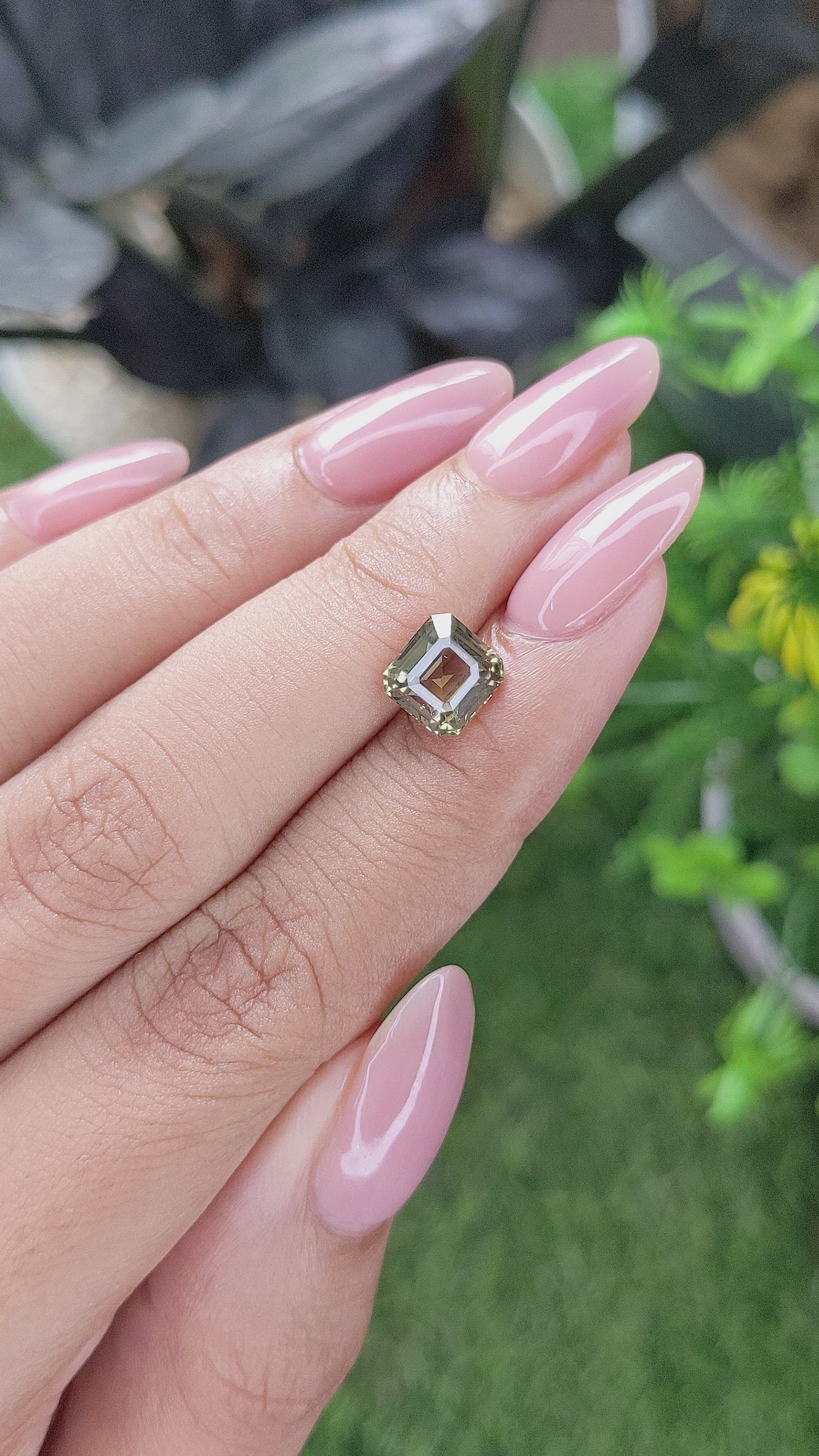2.55 Ct. Brownish Green Sapphire from Madagascar Size Video