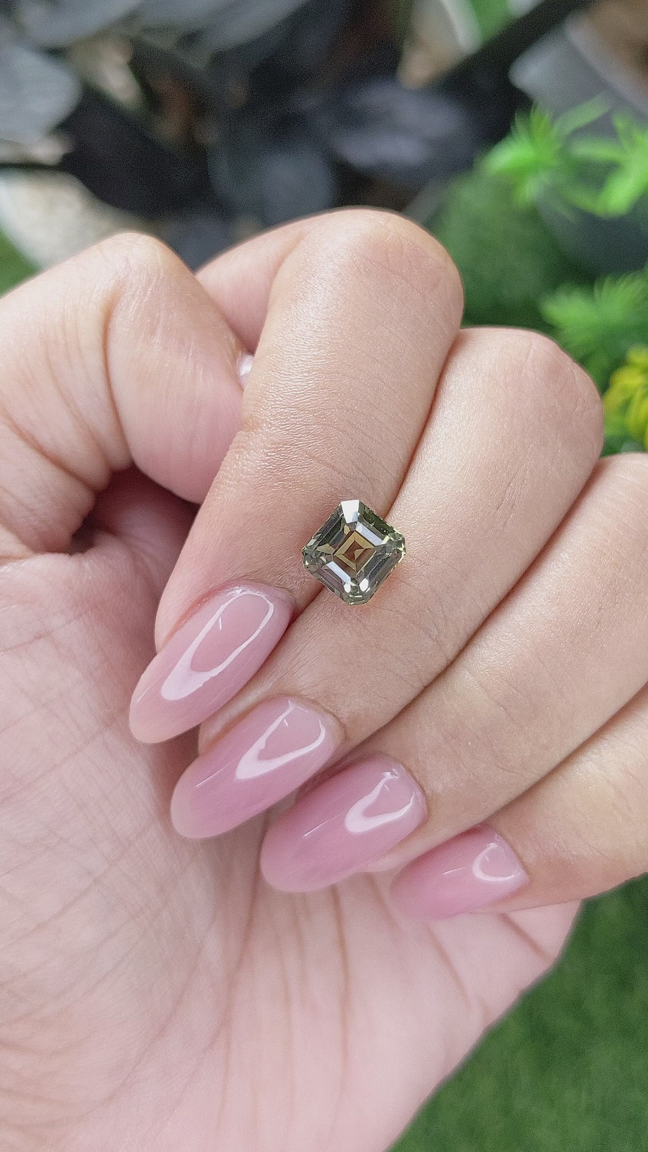 2.55 Ct. Brownish Green Sapphire from Madagascar Size Video