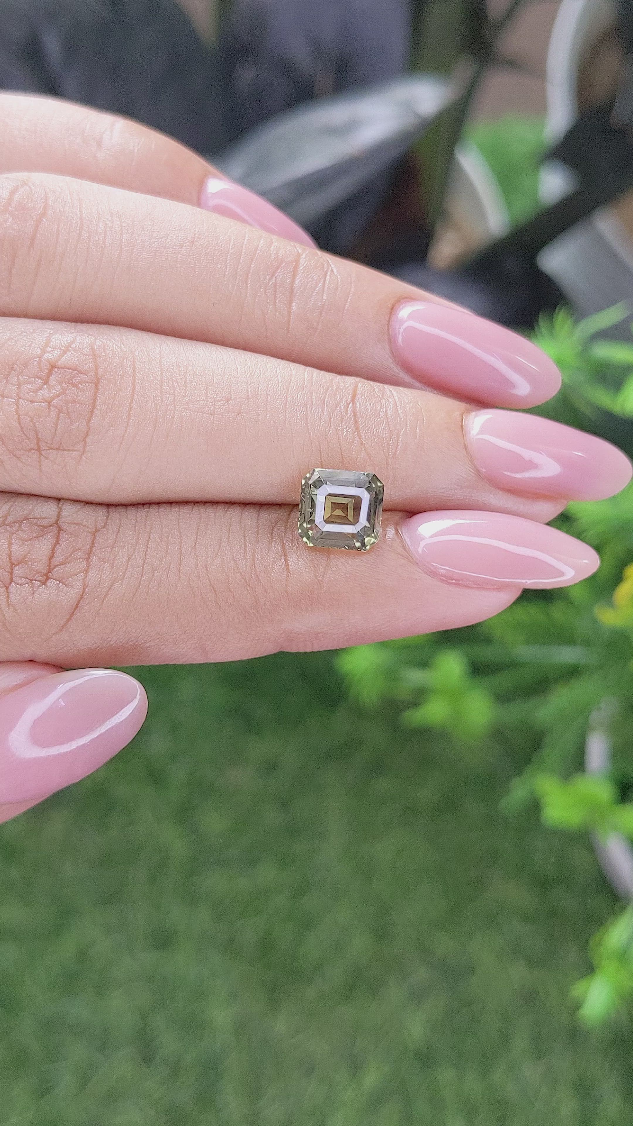2.55 Ct. Brownish Green Sapphire from Madagascar Size Video