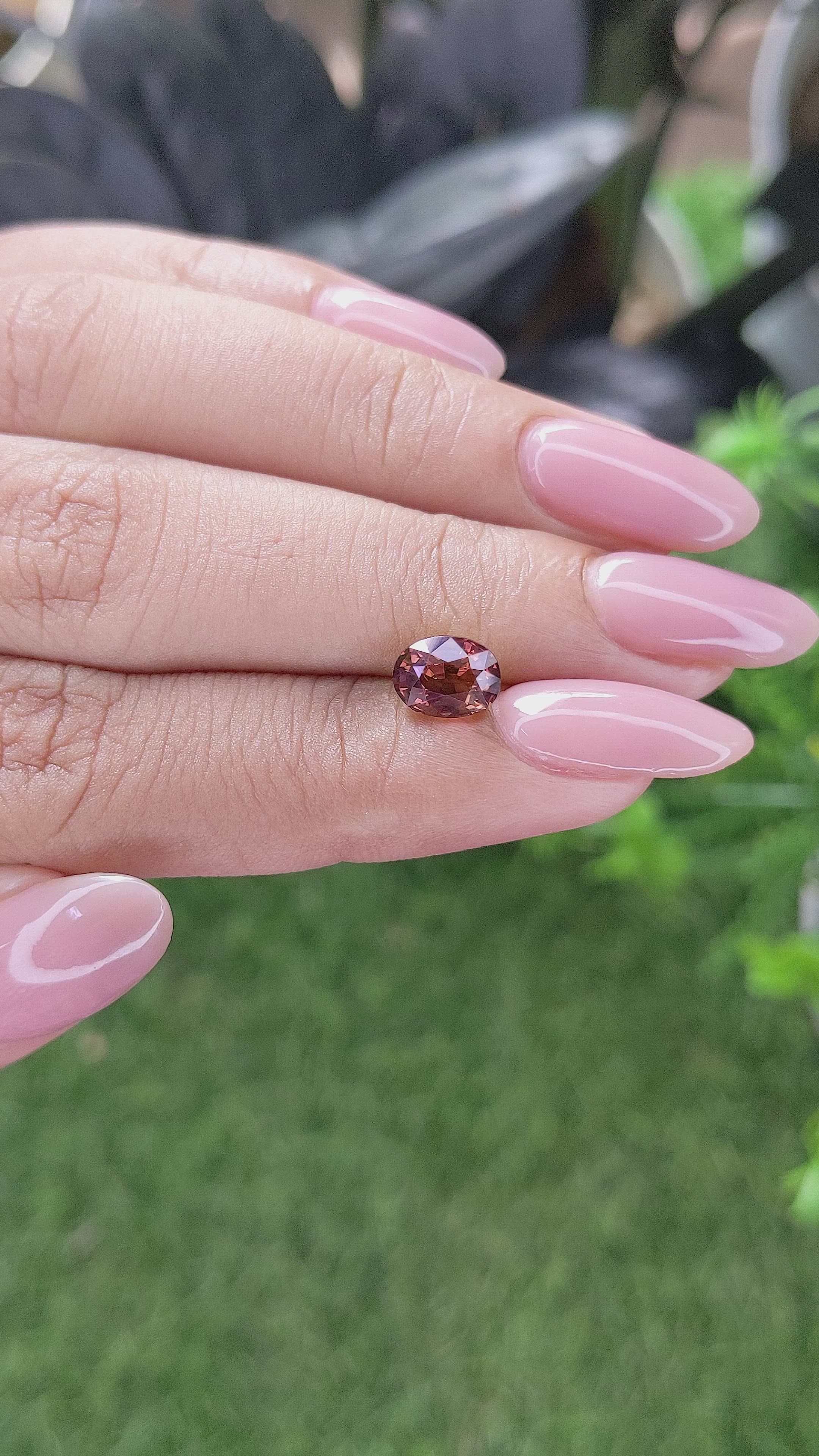 1.65 Ct. Pinkish Brown Sapphire from Madagascar Size Video