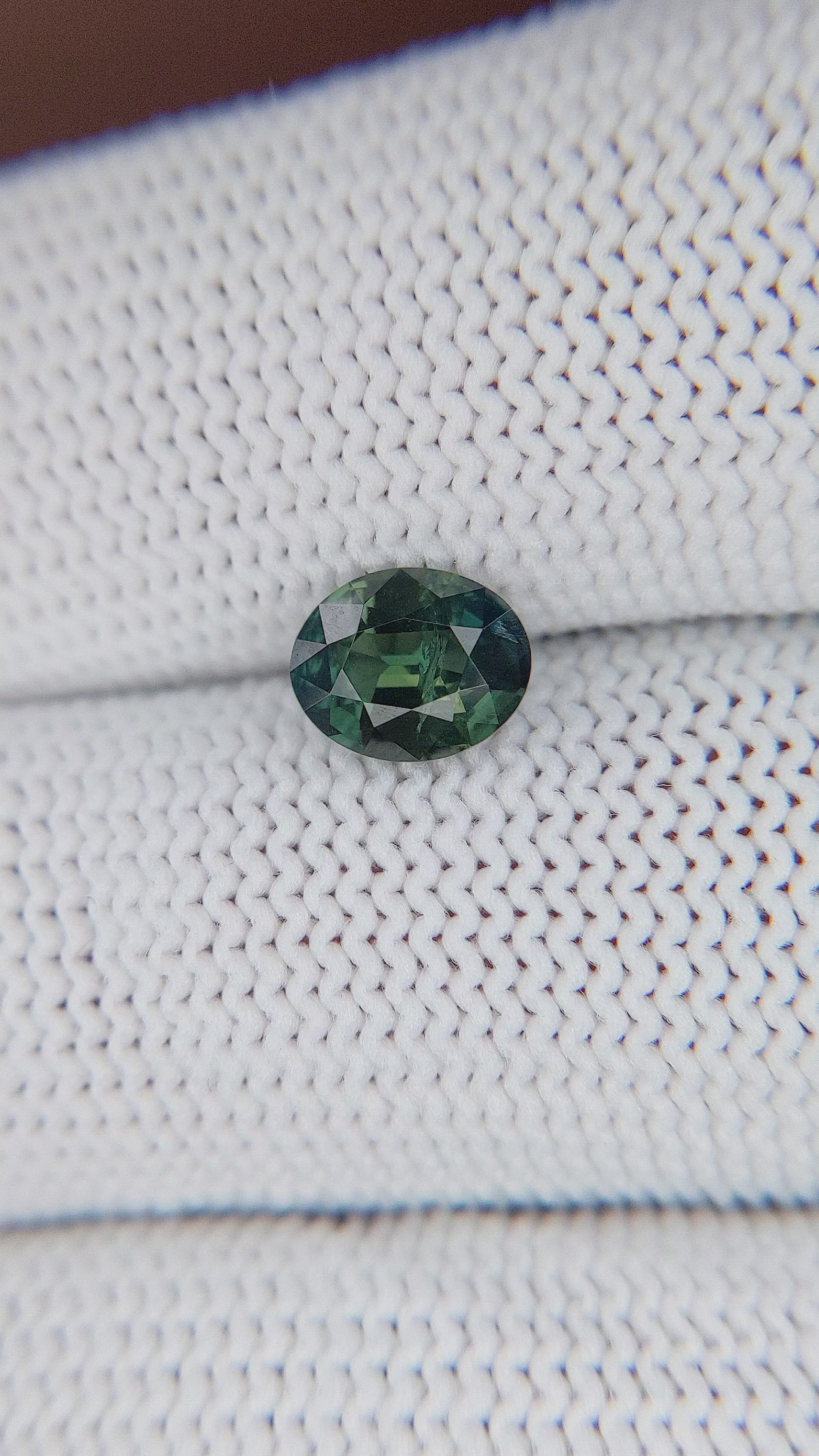 1.18 Ct. Bluish Green Sapphire from Tanzania Size Video