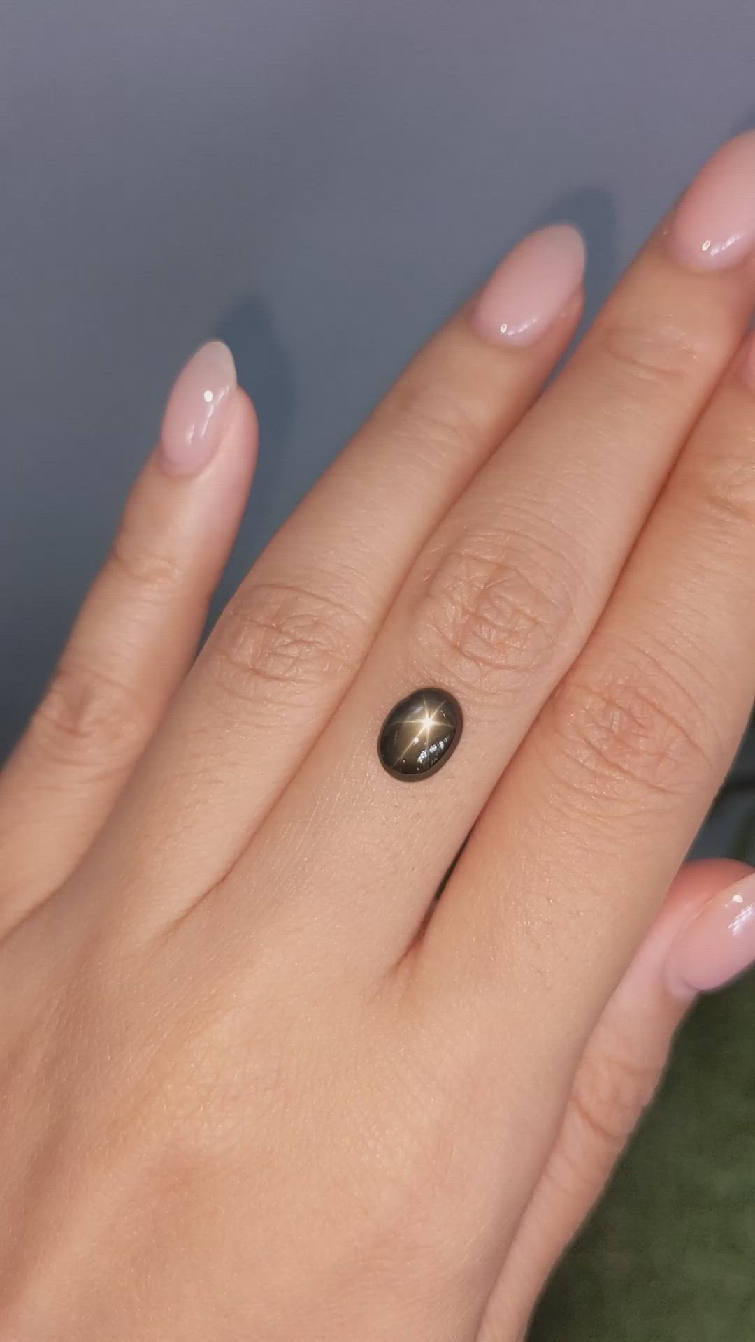 2.43 Ct. Black Star Sapphire from Ceylon (Sri Lanka) Size Video