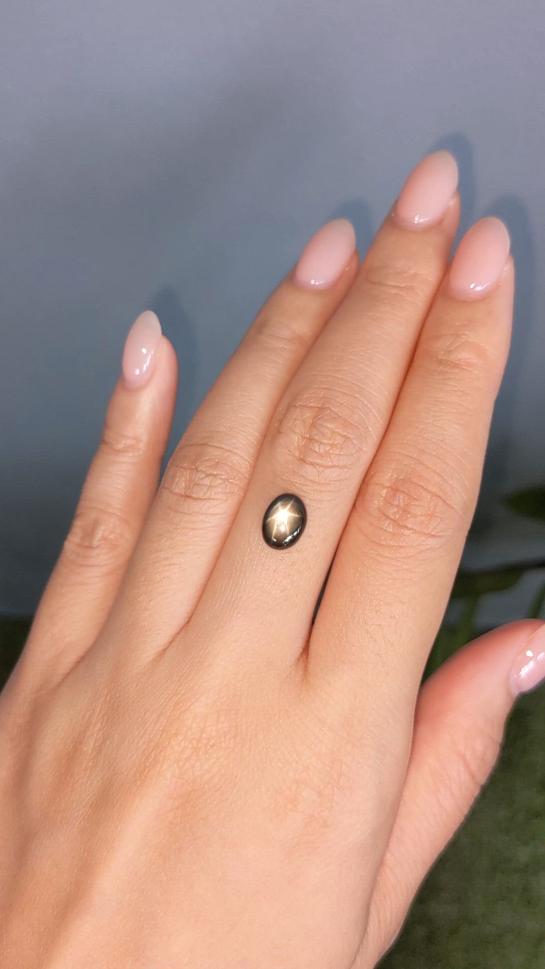2.96 Ct. Black Star Sapphire from Ceylon (Sri Lanka) Size Video
