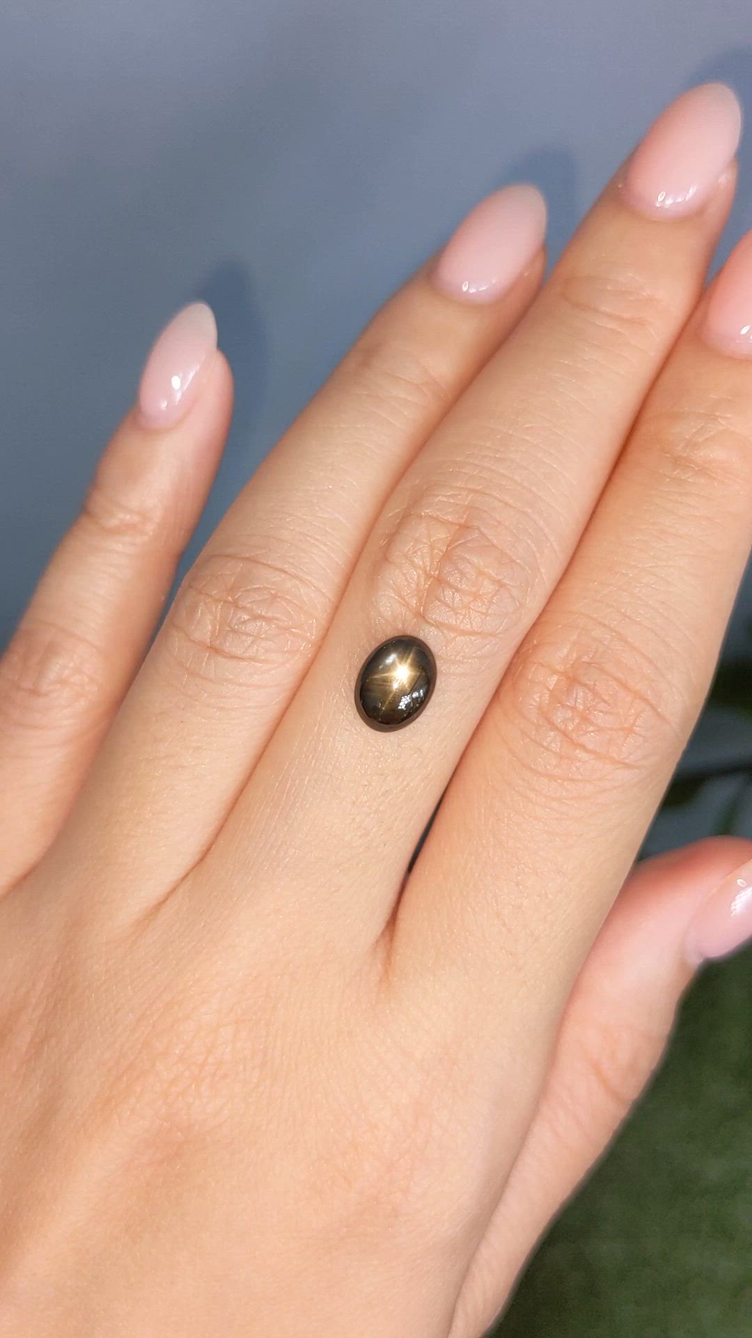 2.48 Ct. Black Star Sapphire from Ceylon (Sri Lanka) Size Video