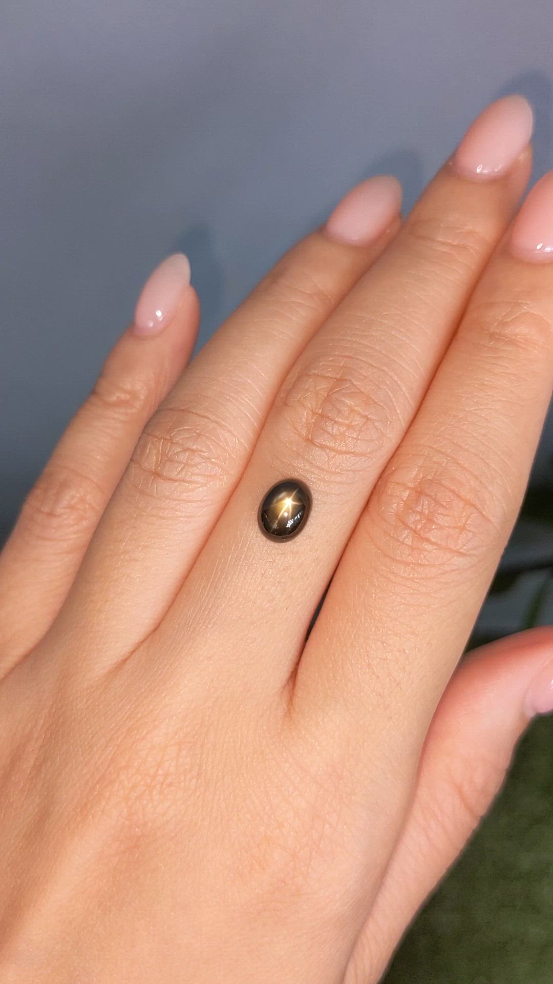 2.55 Ct. Black Star Sapphire from Ceylon (Sri Lanka) Size Video