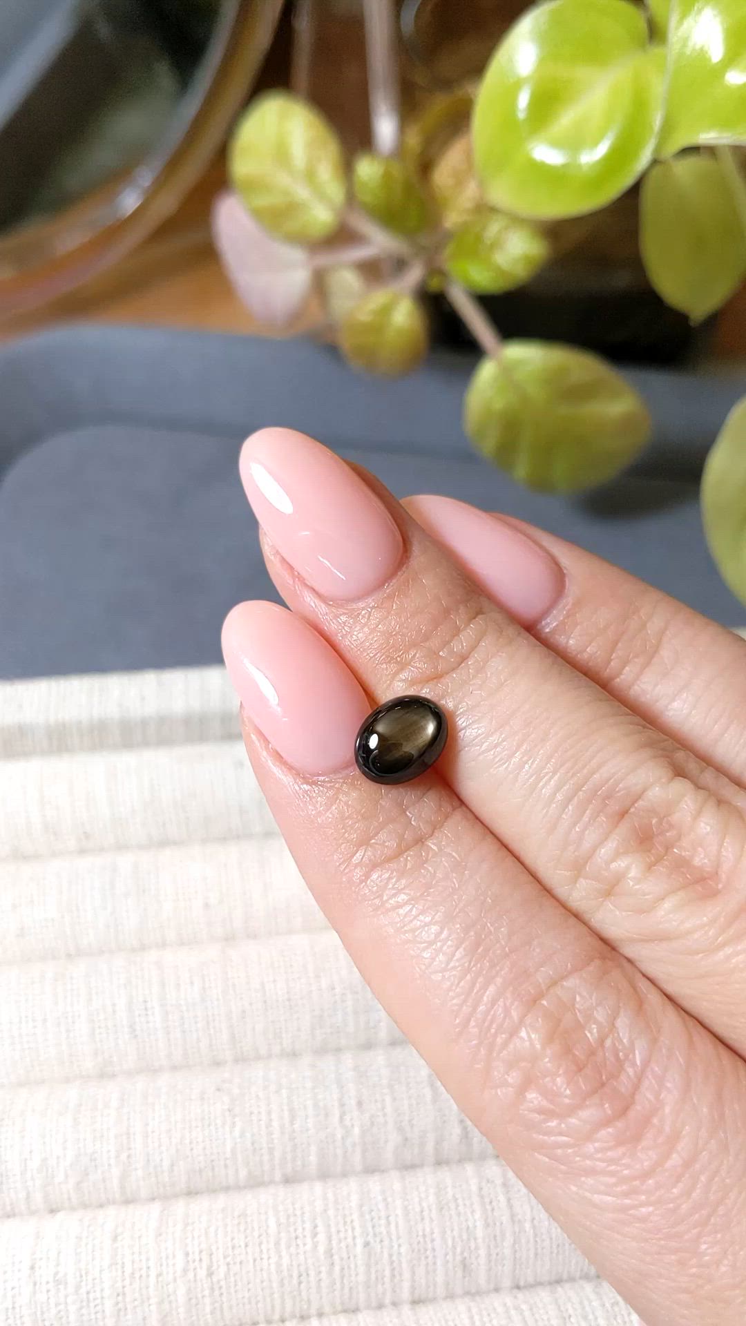 2.36 Ct. Black Star Sapphire from Ceylon (Sri Lanka) Size Video