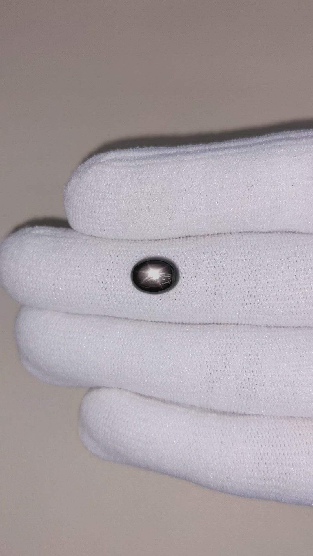 3.29 Ct. Black Star Sapphire from Ceylon (Sri Lanka) Size Video