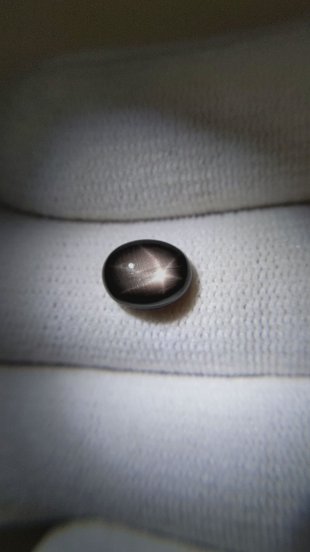 3.29 Ct. Black Star Sapphire from Ceylon (Sri Lanka) Size Video