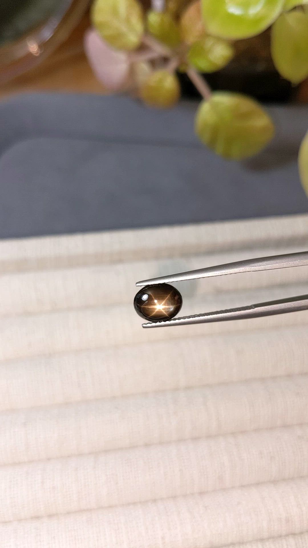 2.36 Ct. Black Star Sapphire from Ceylon (Sri Lanka) Size Video