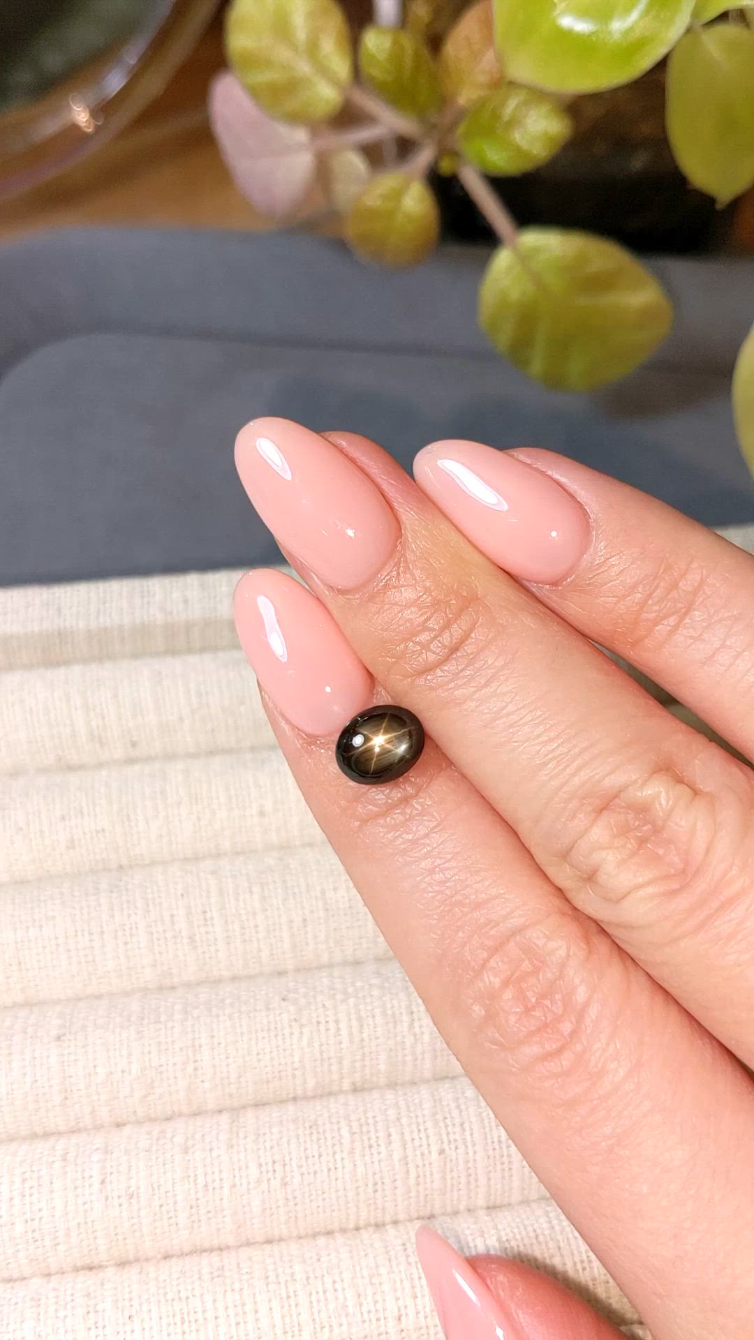 2.36 Ct. Black Star Sapphire from Ceylon (Sri Lanka) Size Video