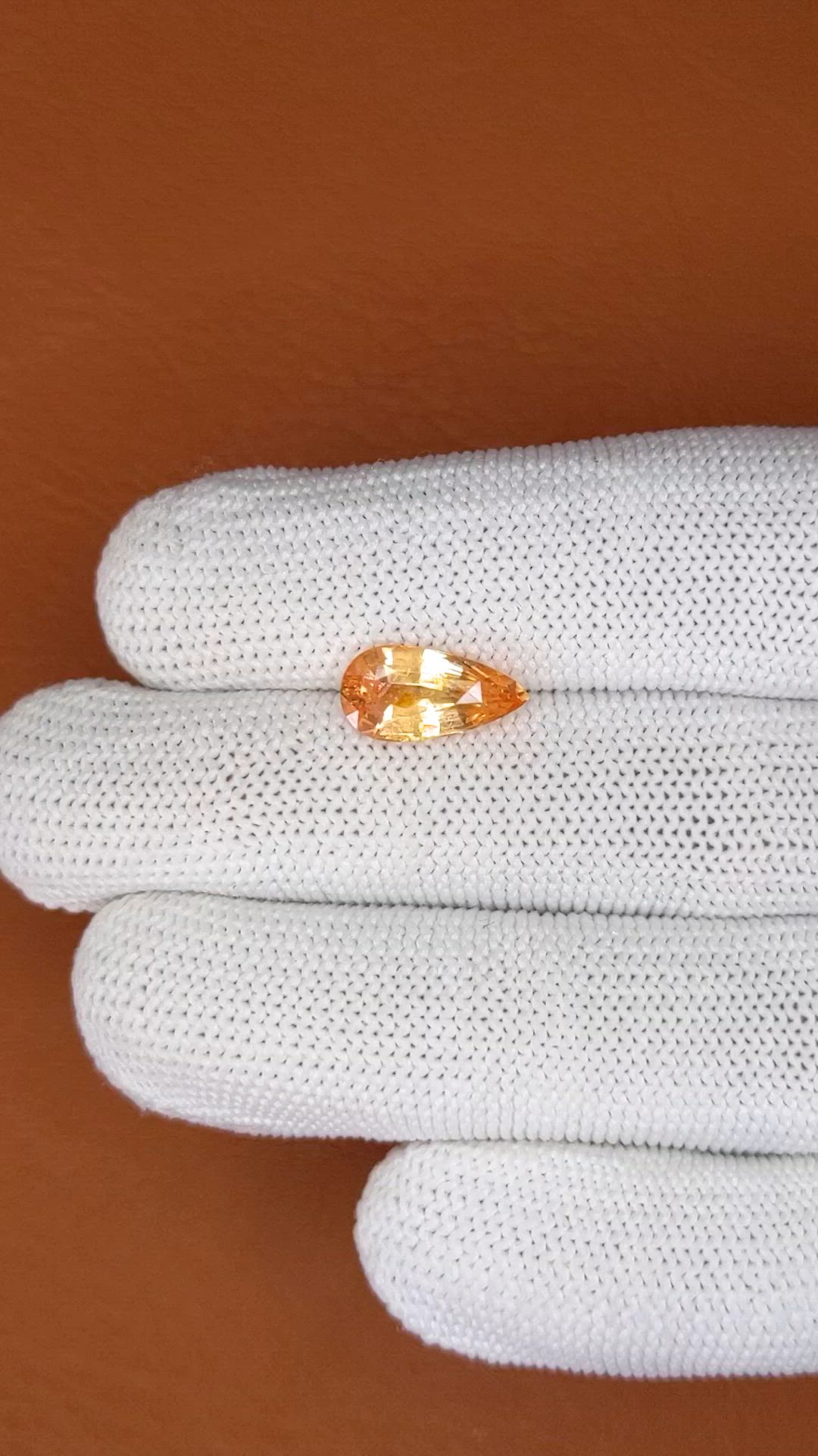 3.03 Ct. Padparadscha Sapphire from Ceylon (Sri Lanka) Size Video