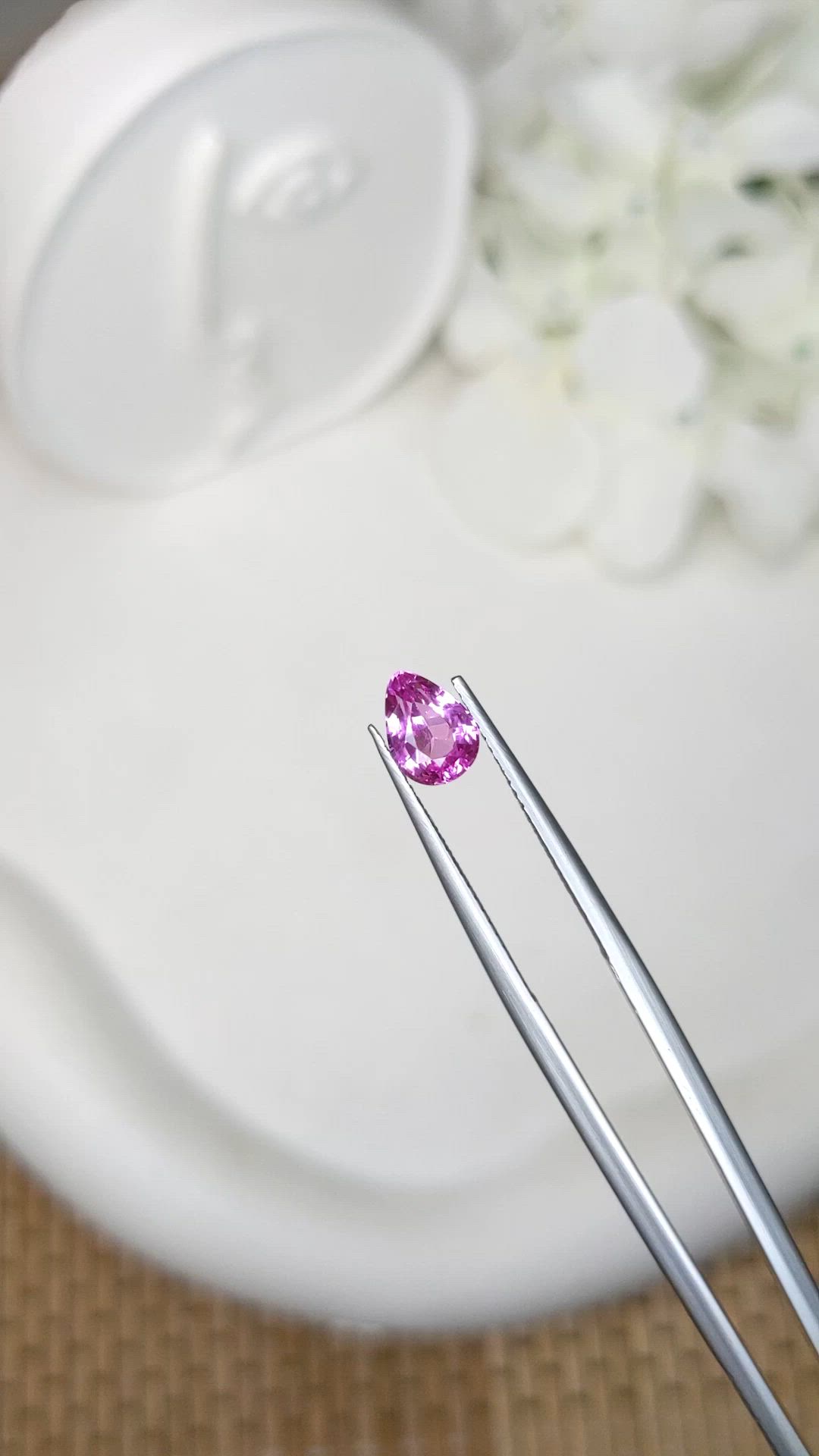1.27 Ct. Pink Sapphire from Ceylon (Sri Lanka) Size Video