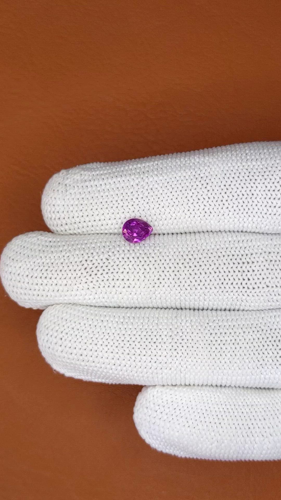 1.07 Ct. Pinkish Purple Sapphire from Ceylon (Sri Lanka) Size Video