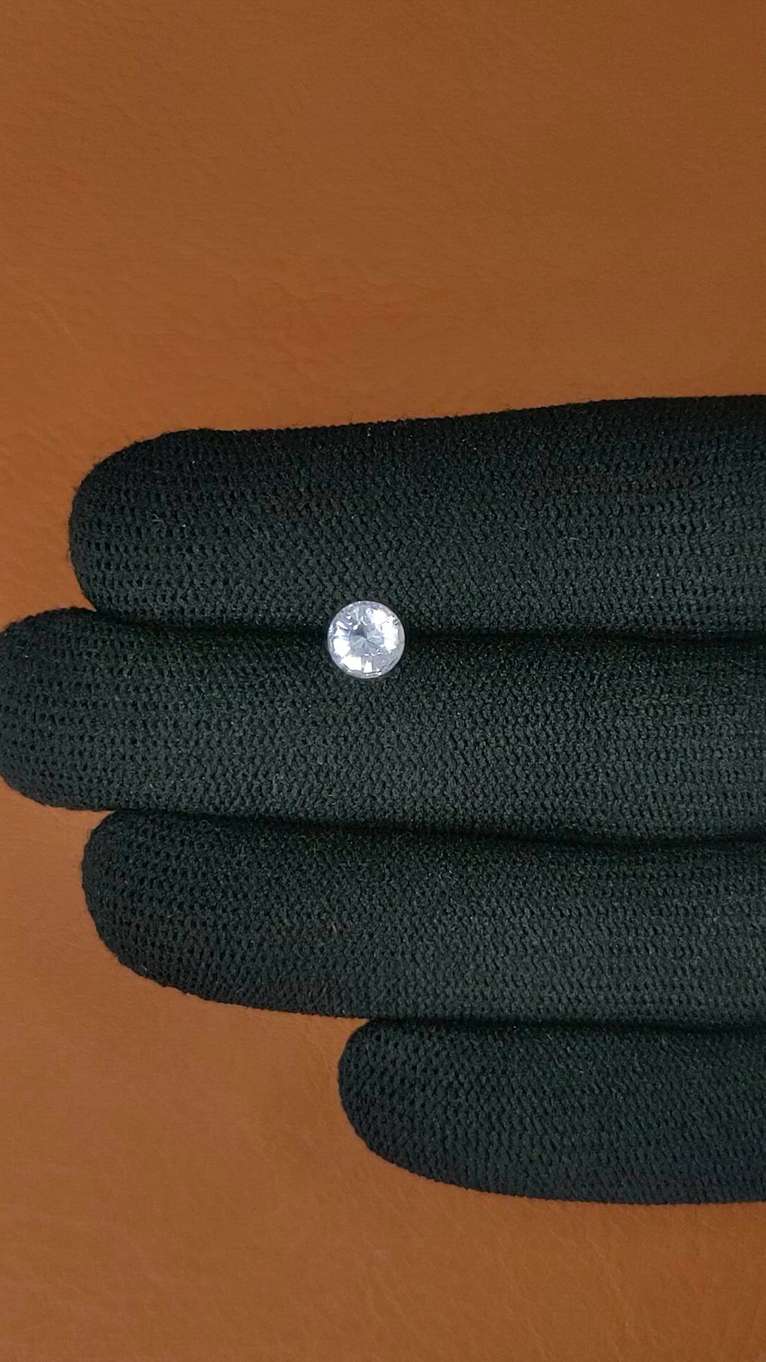 0.74 Ct. White Sapphire from Ceylon (Sri Lanka) Size Video