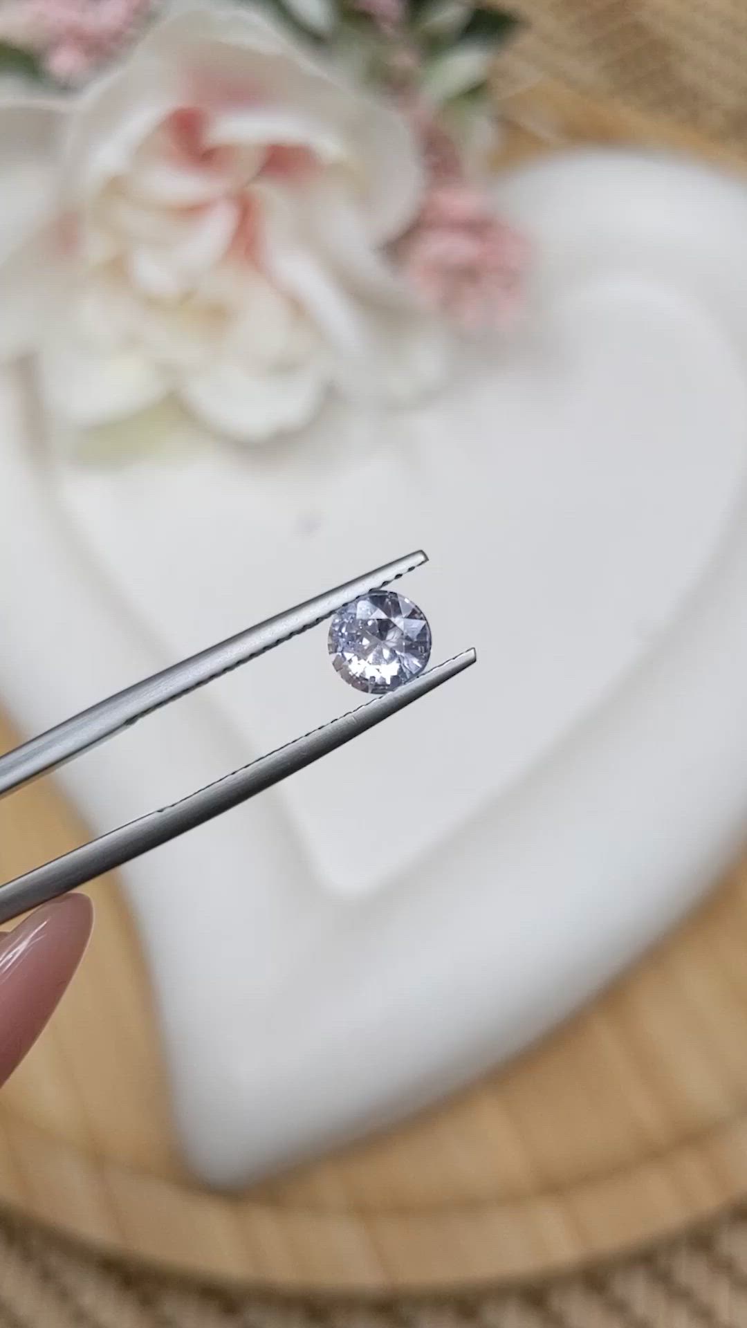 0.74 Ct. White Sapphire from Ceylon (Sri Lanka) Size Video