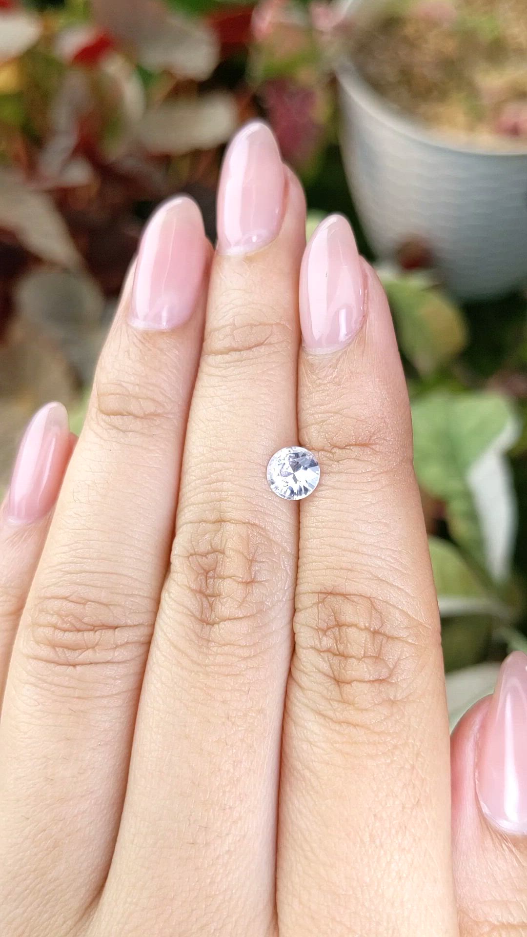 0.74 Ct. White Sapphire from Ceylon (Sri Lanka) Size Video