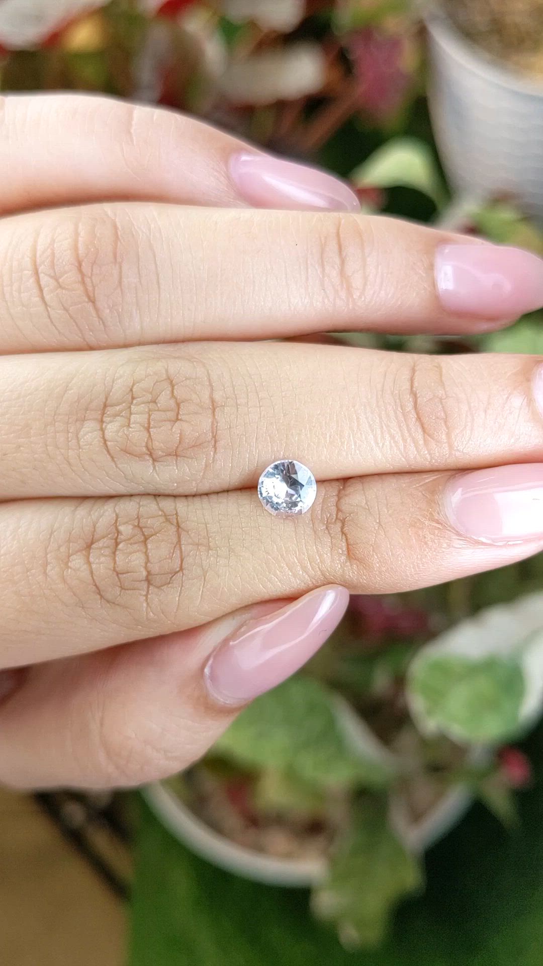 0.74 Ct. White Sapphire from Ceylon (Sri Lanka) Size Video