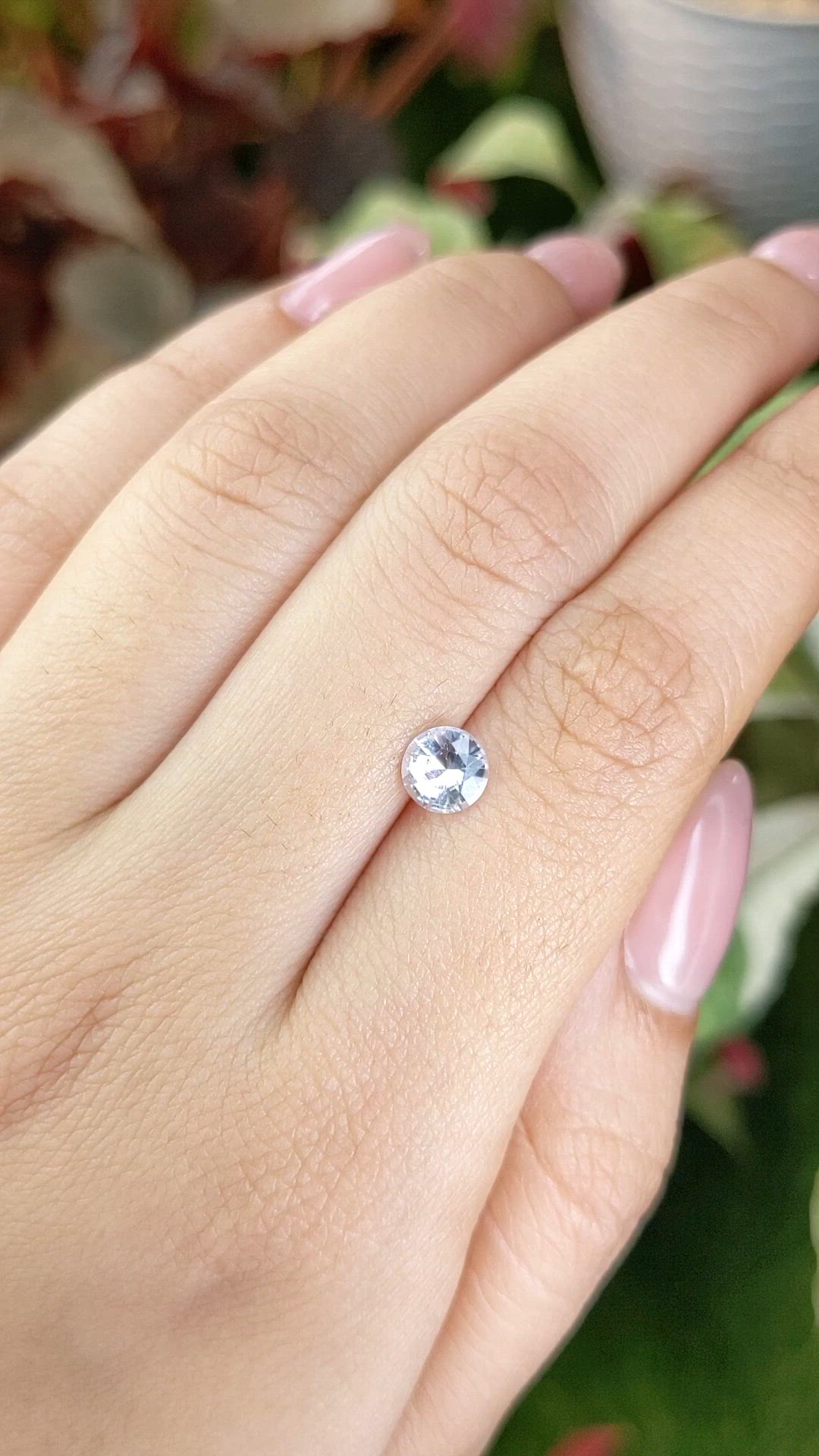 0.74 Ct. White Sapphire from Ceylon (Sri Lanka) Size Video