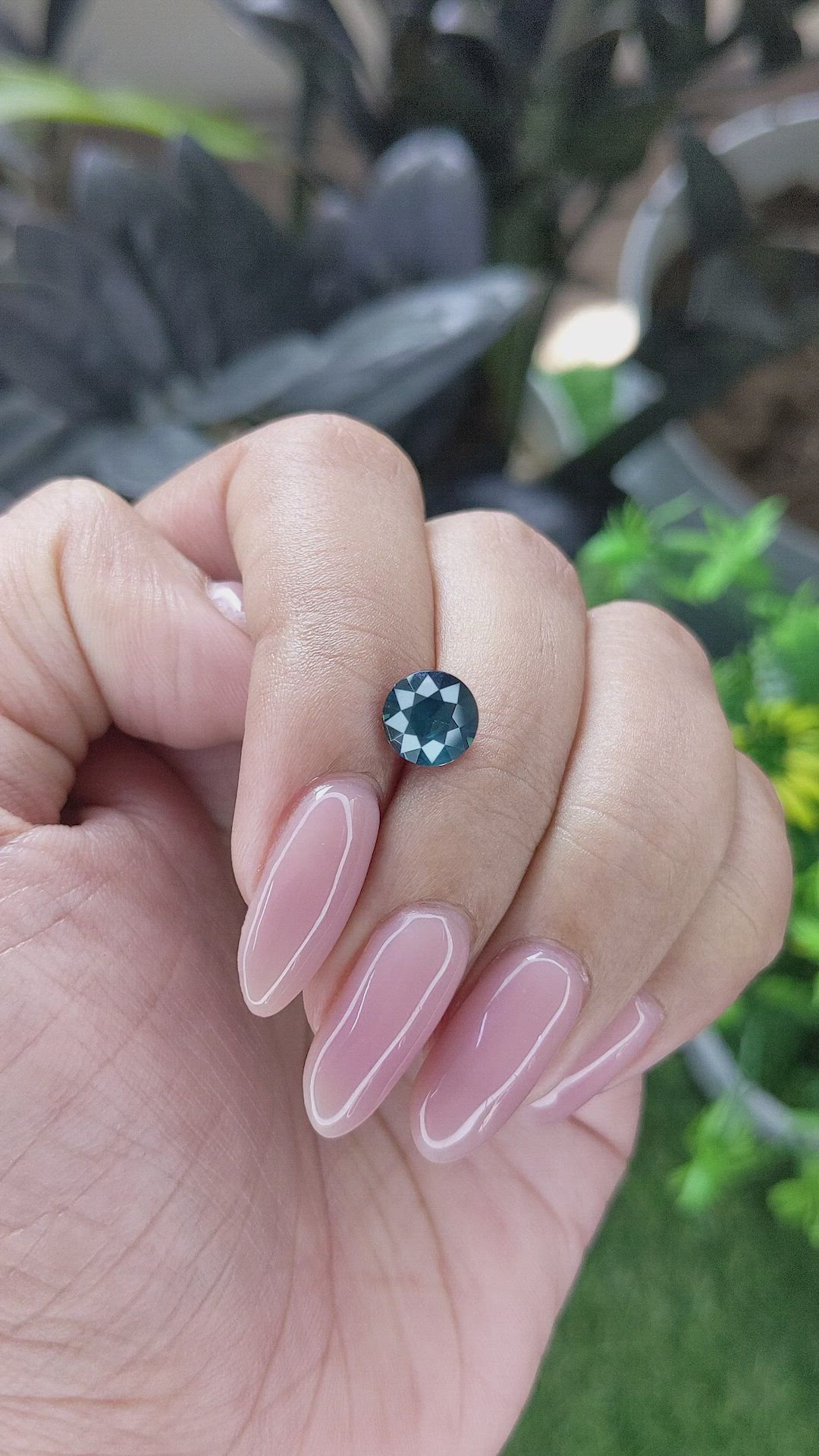 1.76 Ct. Greenish Blue Sapphire from Madagascar Size Video