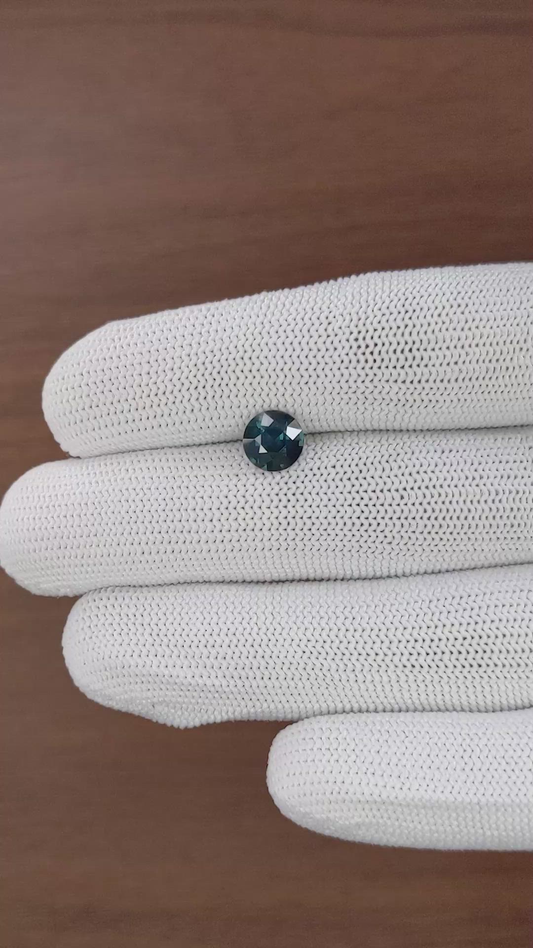 1.76 Ct. Greenish Blue Sapphire from Madagascar Size Video