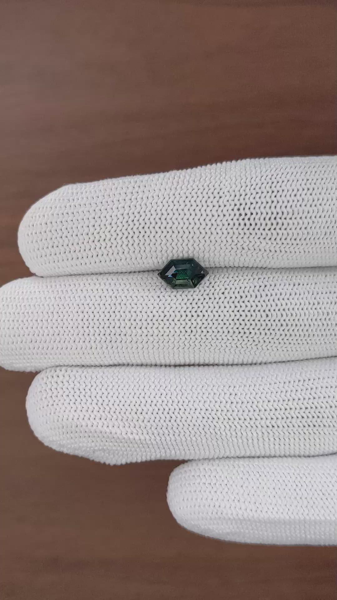 1.66 Ct. Greenish Blue Sapphire from Madagascar Size Video
