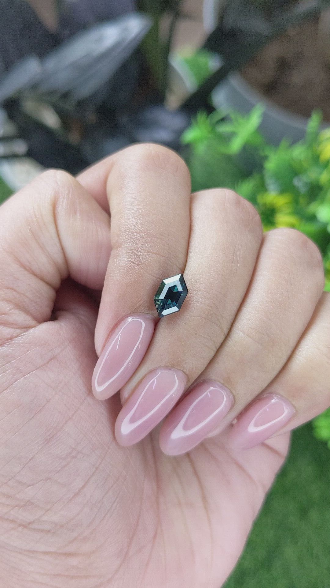 1.66 Ct. Greenish Blue Sapphire from Madagascar Size Video