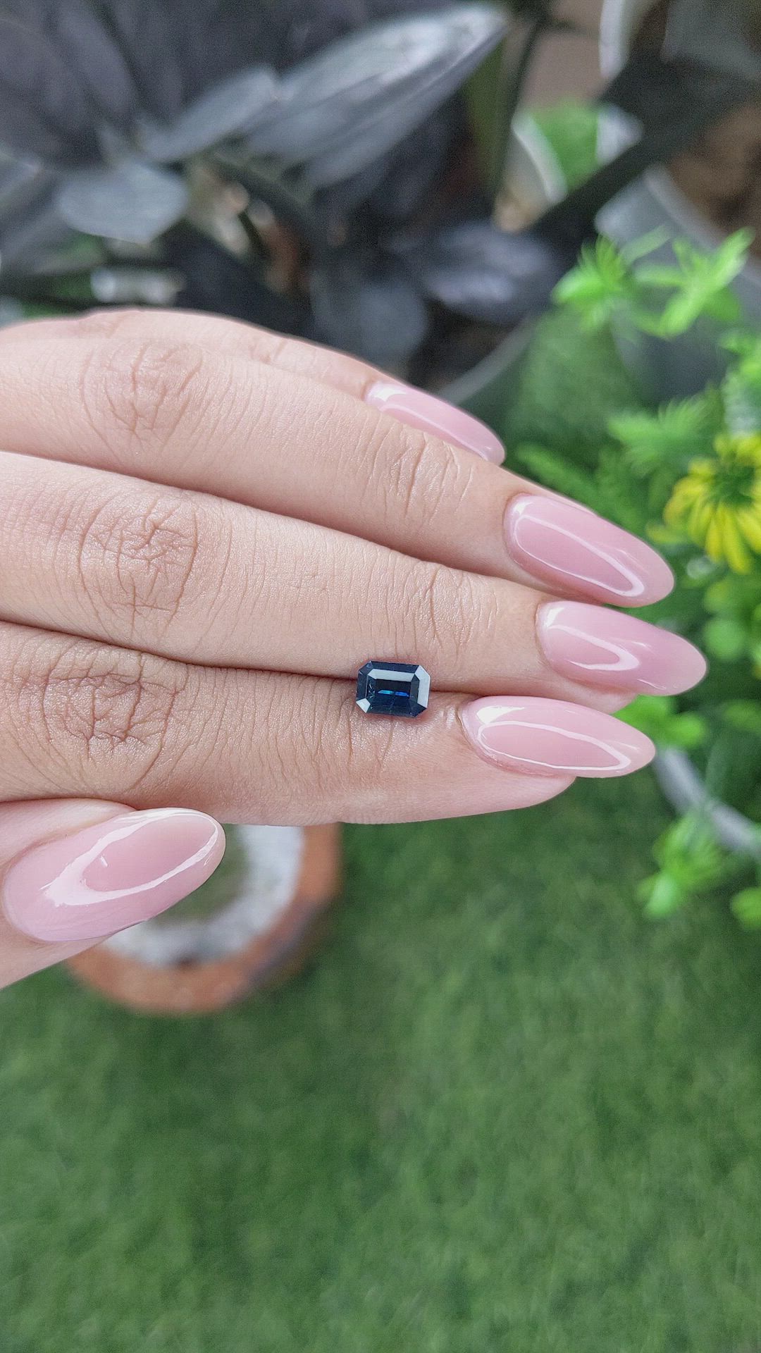 1.05 Ct. Greenish Blue Sapphire from Madagascar Size Video