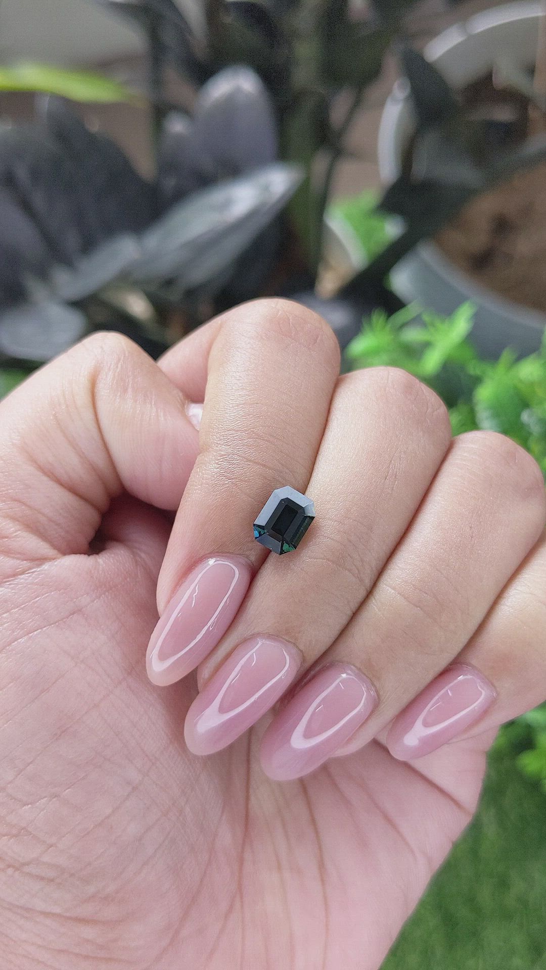 1.64 Ct. Bluish Green Sapphire from Madagascar Size Video