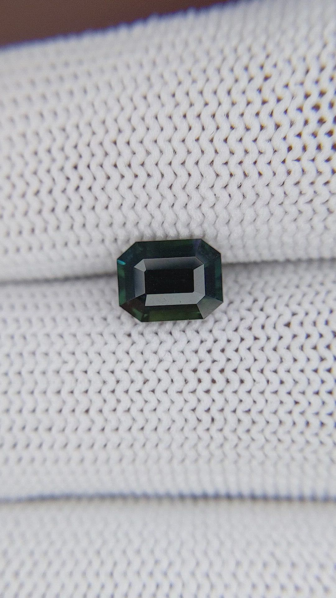 1.64 Ct. Bluish Green Sapphire from Madagascar Size Video