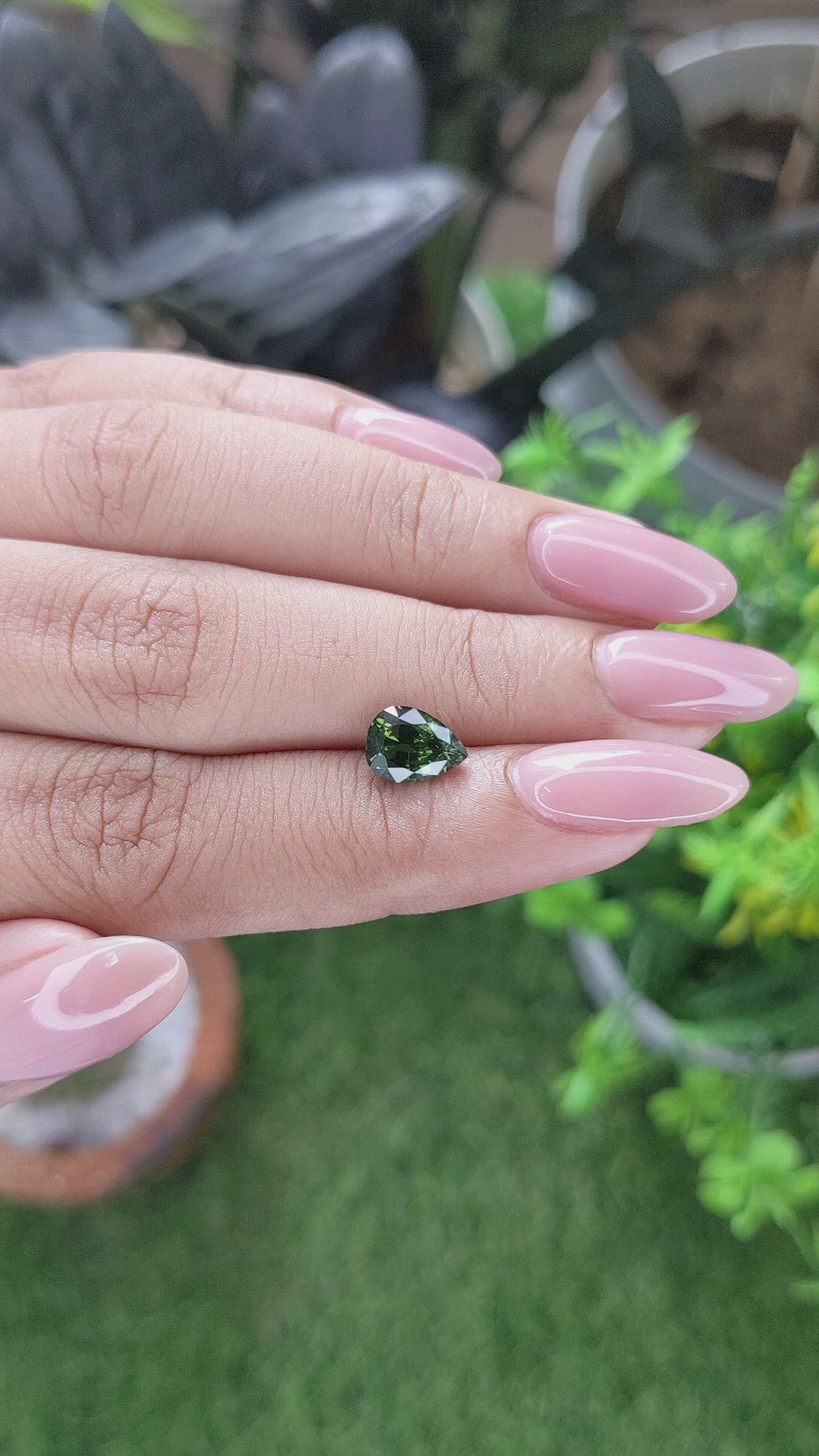1.74 Ct. Green Sapphire from Madagascar Size Video