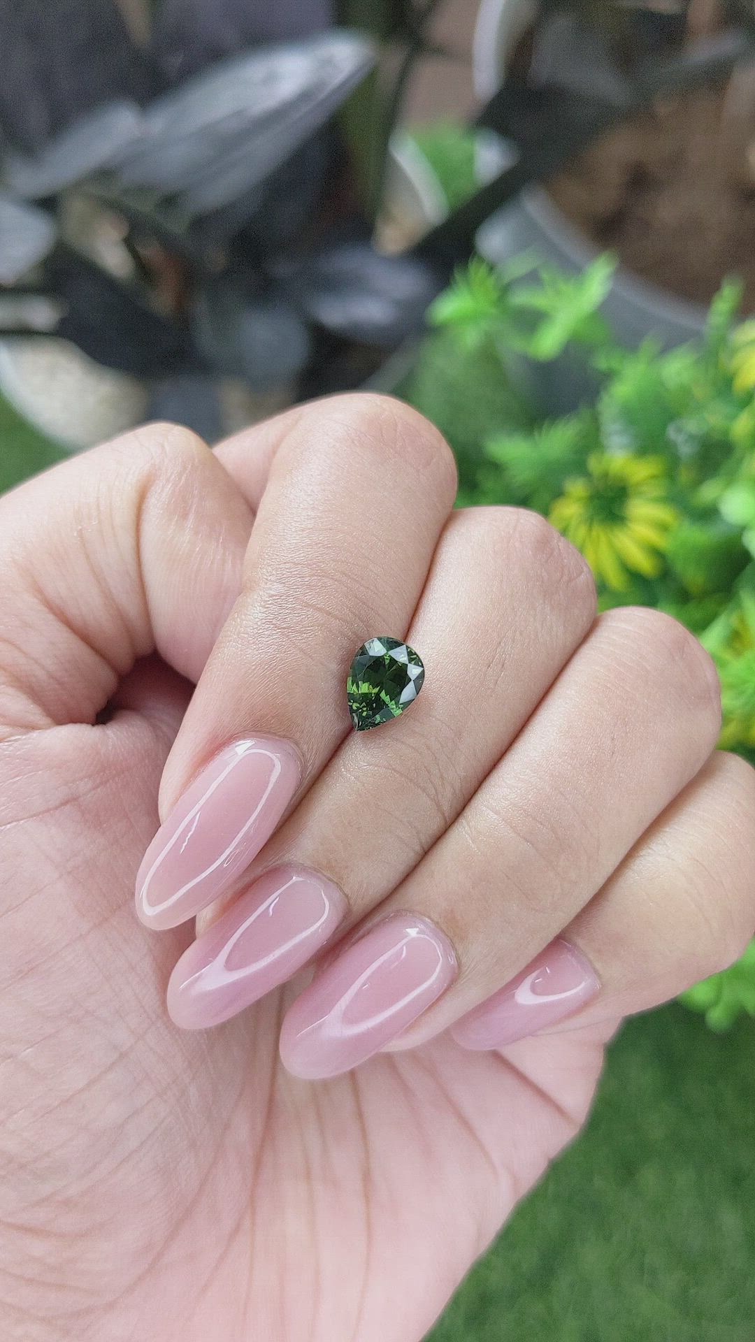 1.74 Ct. Green Sapphire from Madagascar Size Video