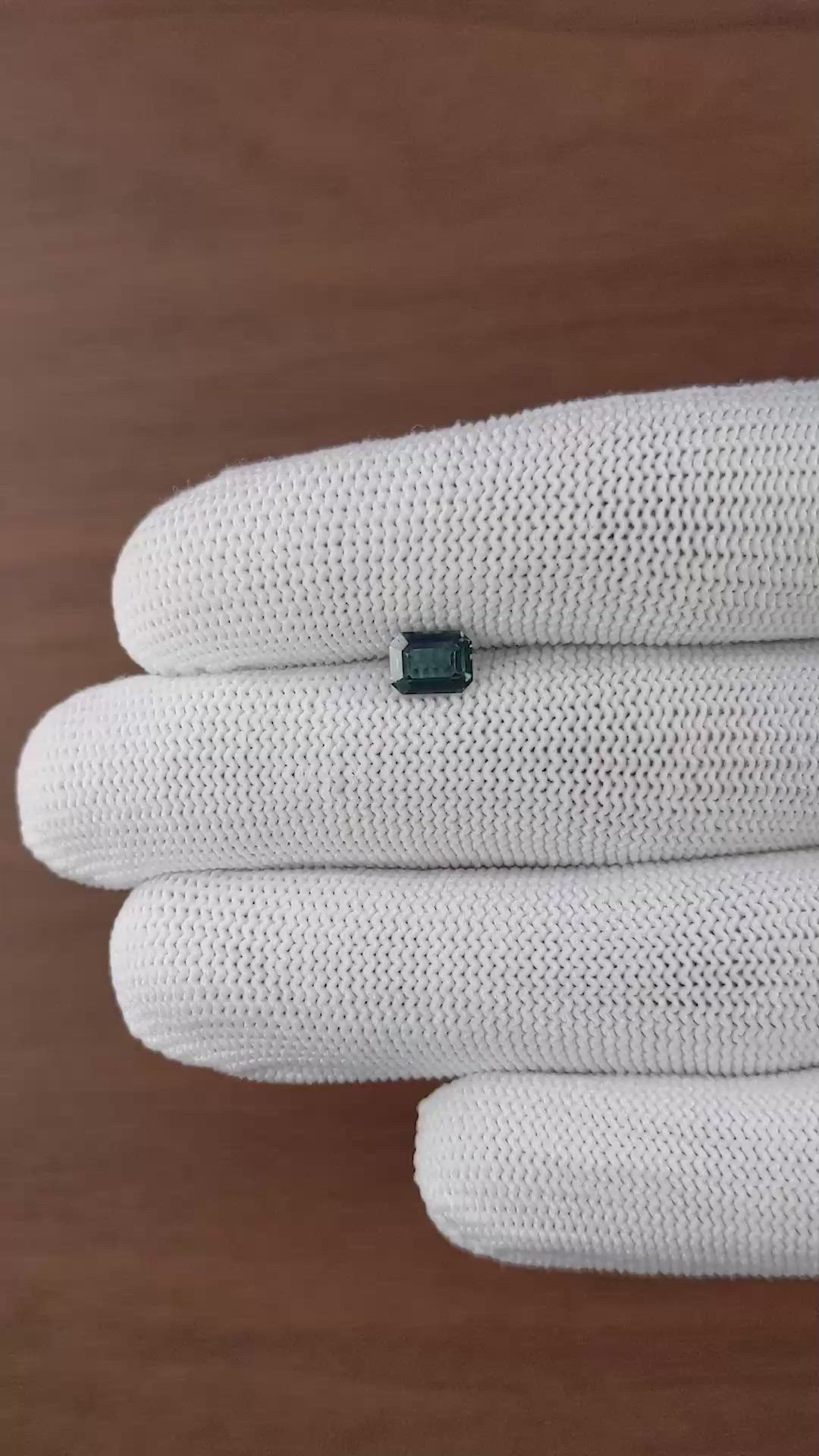 1.04 Ct. Greenish Blue Sapphire from Madagascar Size Video
