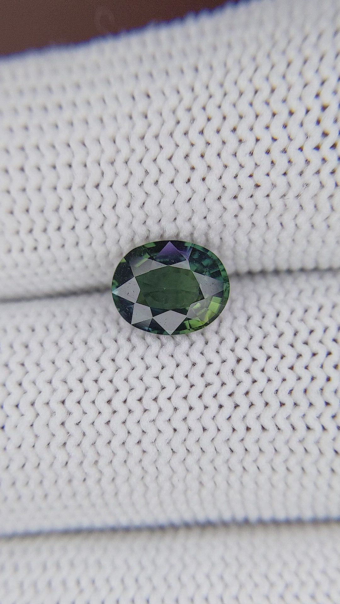 1.54 Ct. Bluish Green Sapphire from Madagascar Size Video