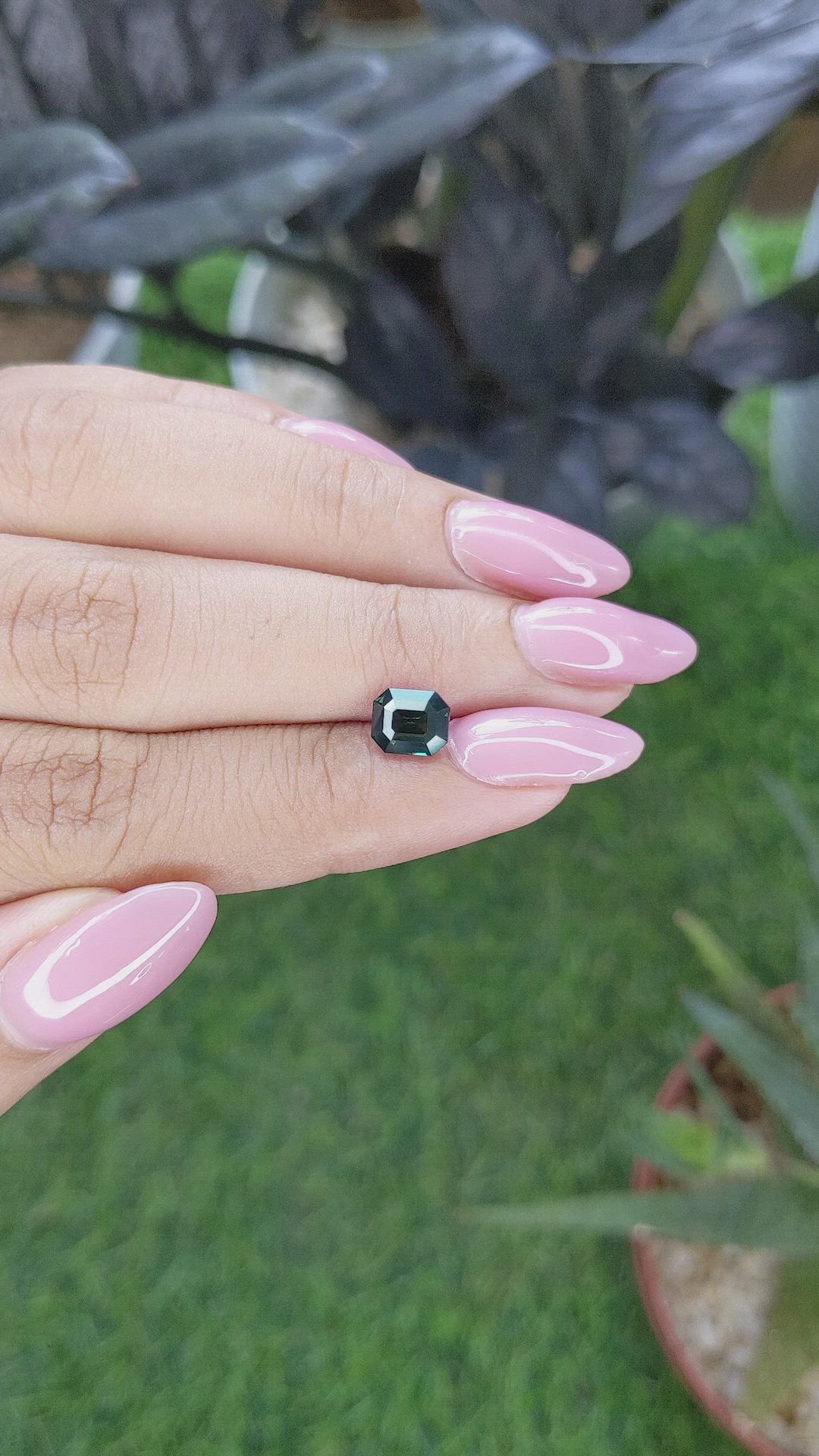 1.58 Ct. Bluish Green Sapphire from Madagascar Size Video