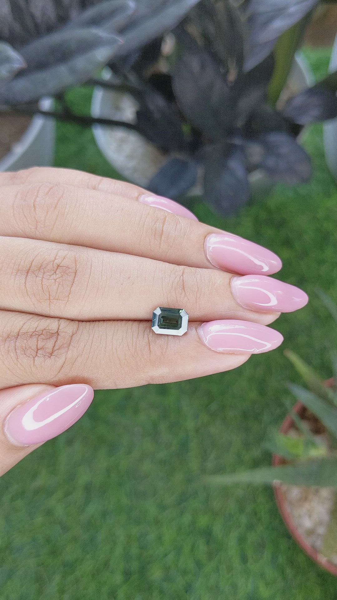 1.59 Ct. Bluish Green Sapphire from Madagascar Size Video