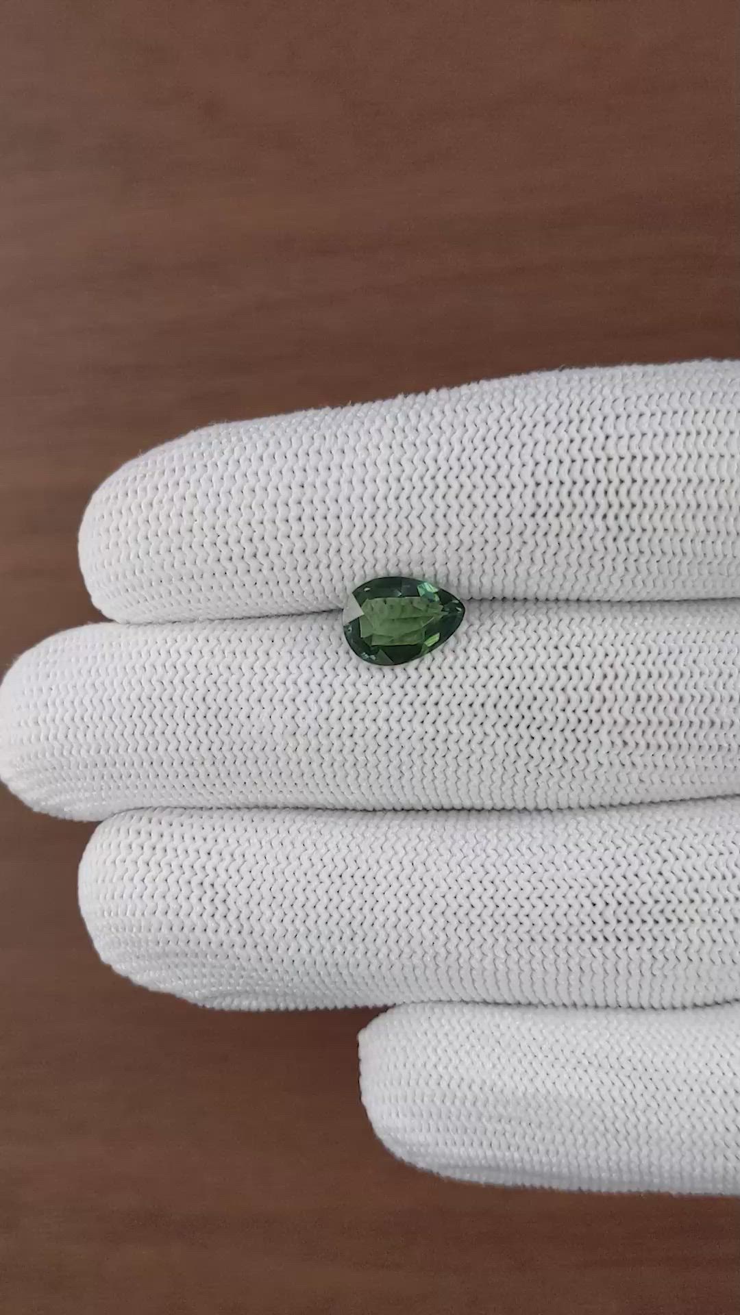 2.05 Ct. Bluish Green Sapphire from Madagascar Size Video