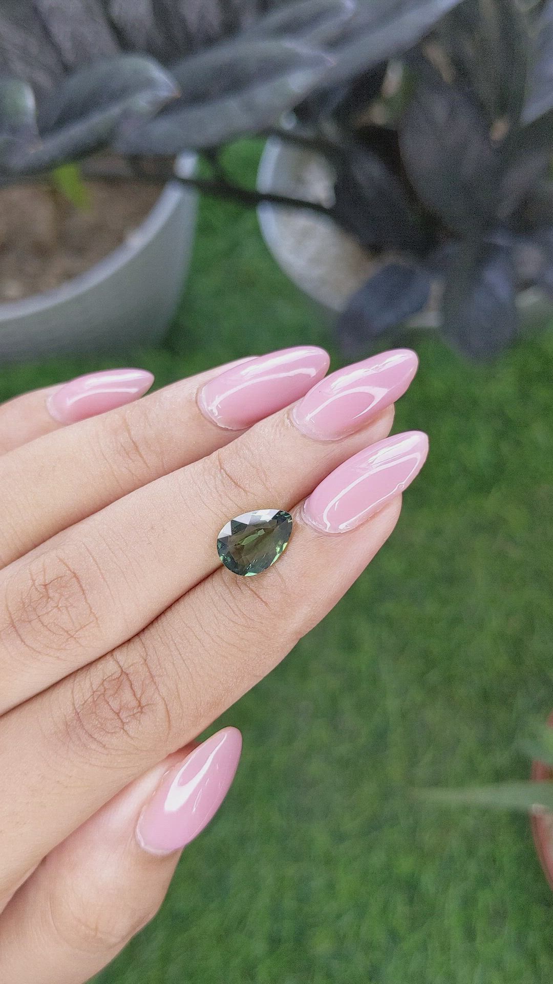 2.05 Ct. Bluish Green Sapphire from Madagascar Size Video