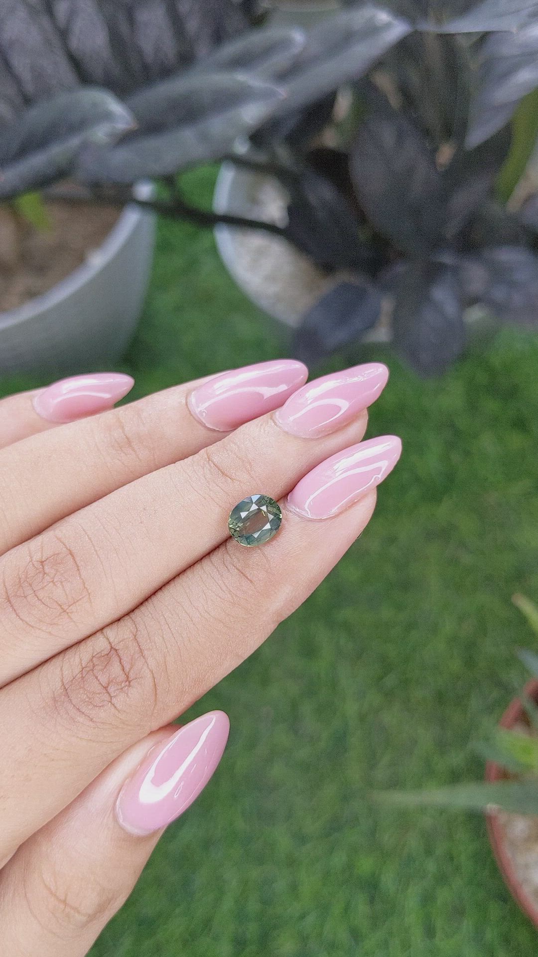2.10 Ct. Green Sapphire from Madagascar Size Video