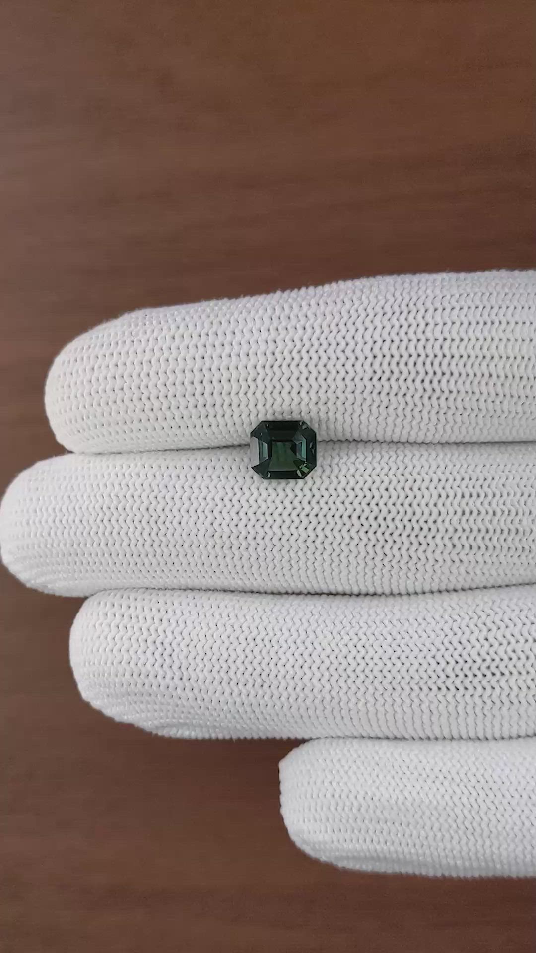 2.55 Ct. Bluish Green Sapphire from Madagascar Size Video