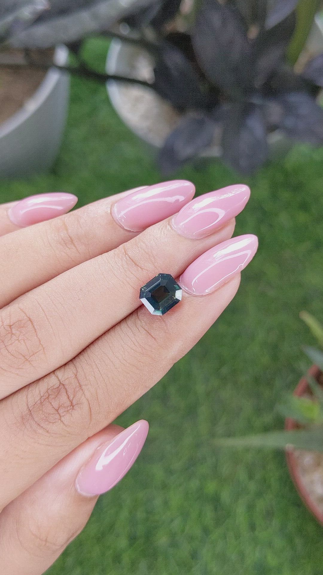 2.55 Ct. Bluish Green Sapphire from Madagascar Size Video