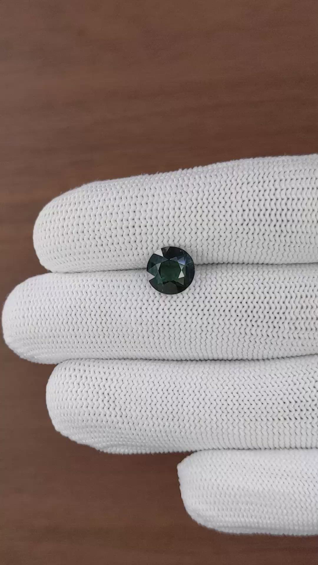 3.17 Ct. Bluish Green Sapphire from Madagascar Size Video