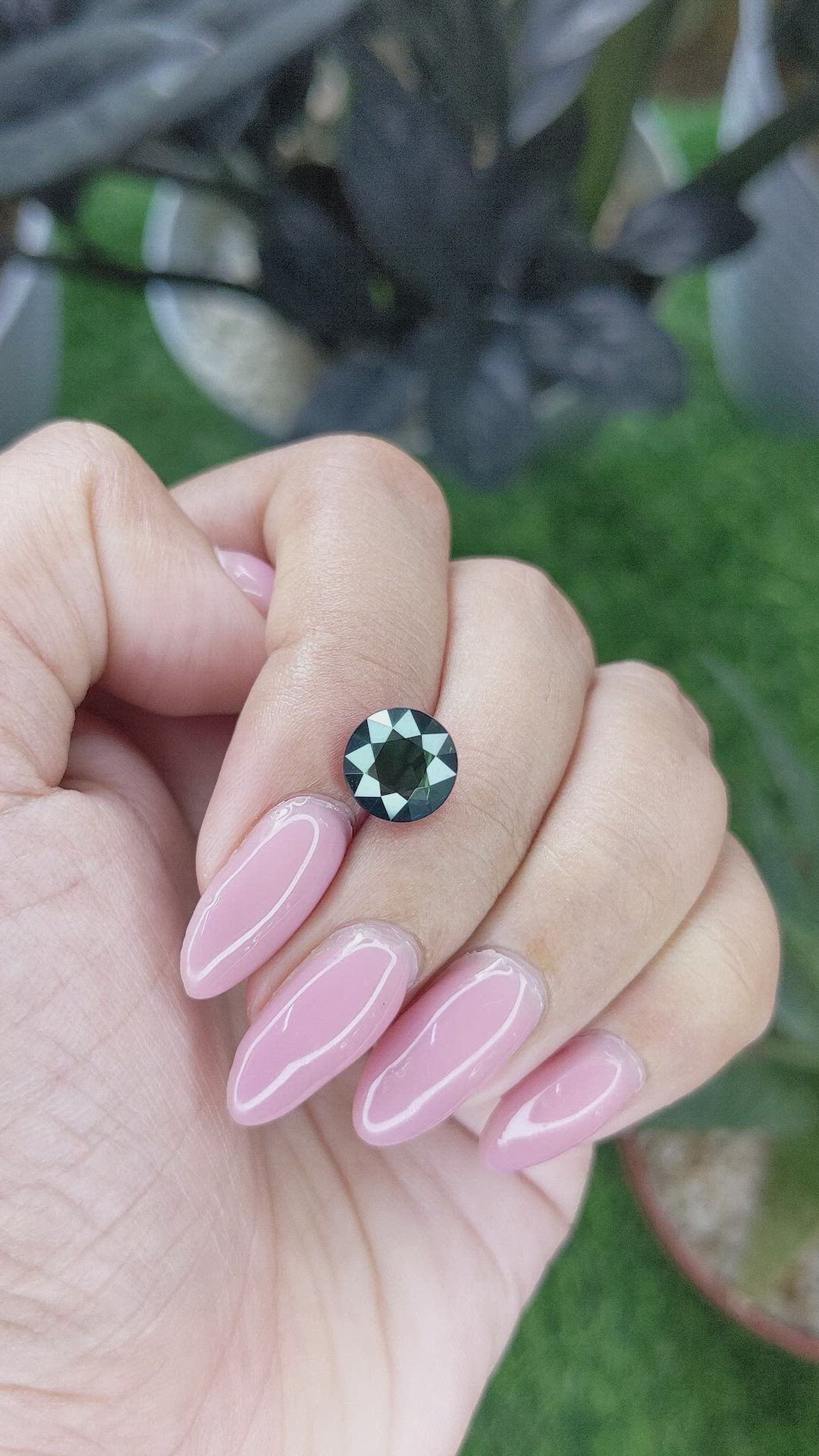 3.17 Ct. Bluish Green Sapphire from Madagascar Size Video
